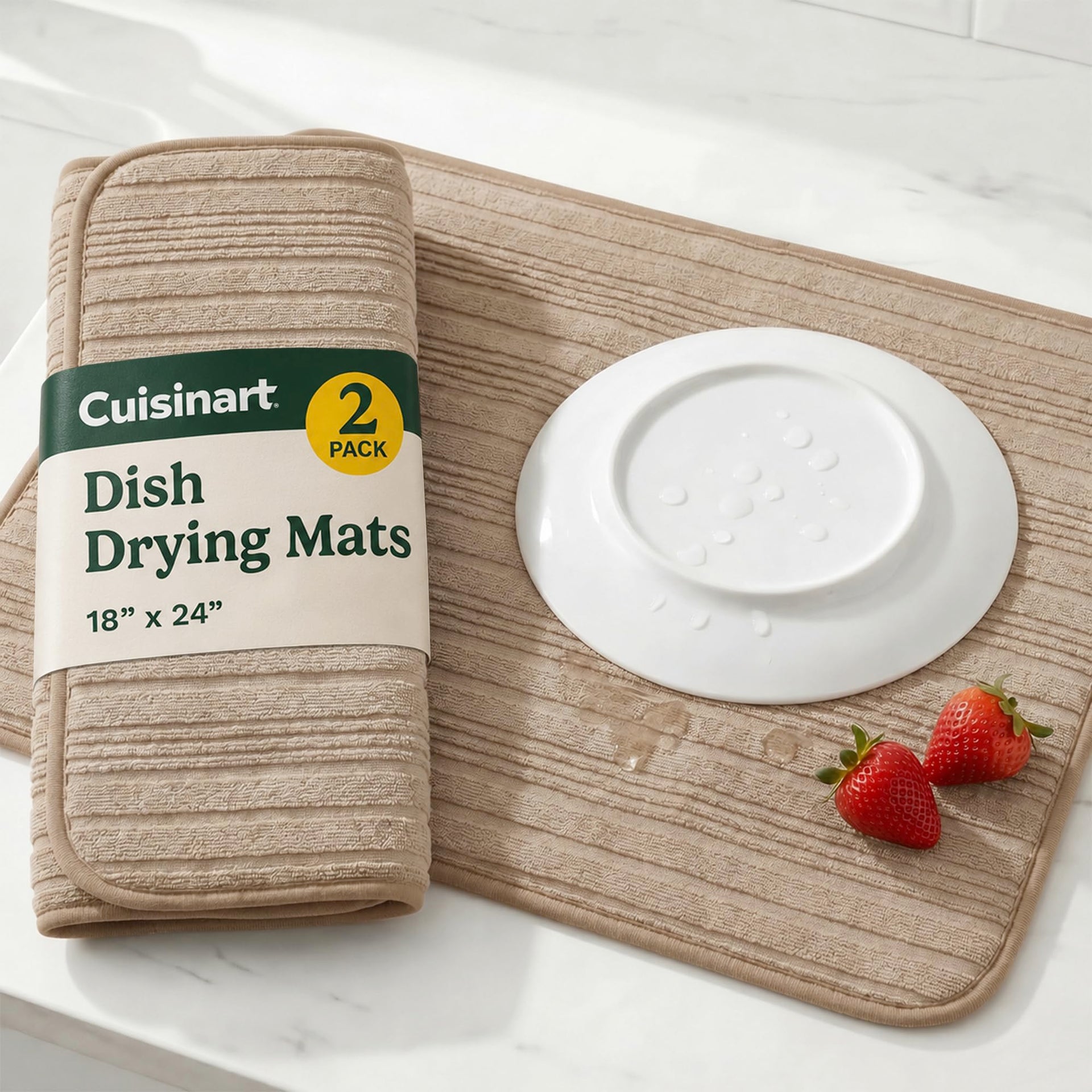 Cuisinart Dish Drying Mat for Kitchen Counter (2 Count)