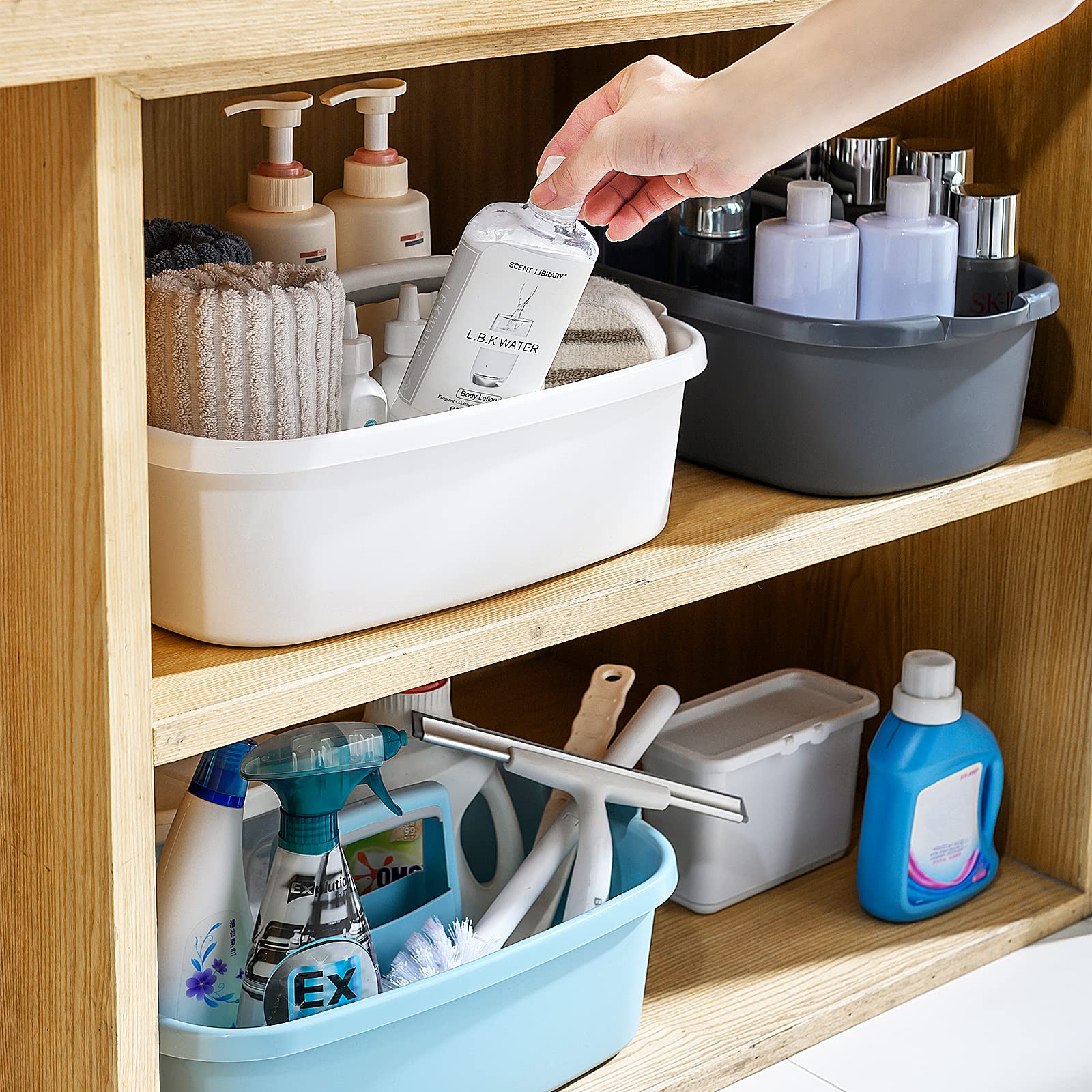 Multi Purpose Plastic Cleaning Caddy with Handle