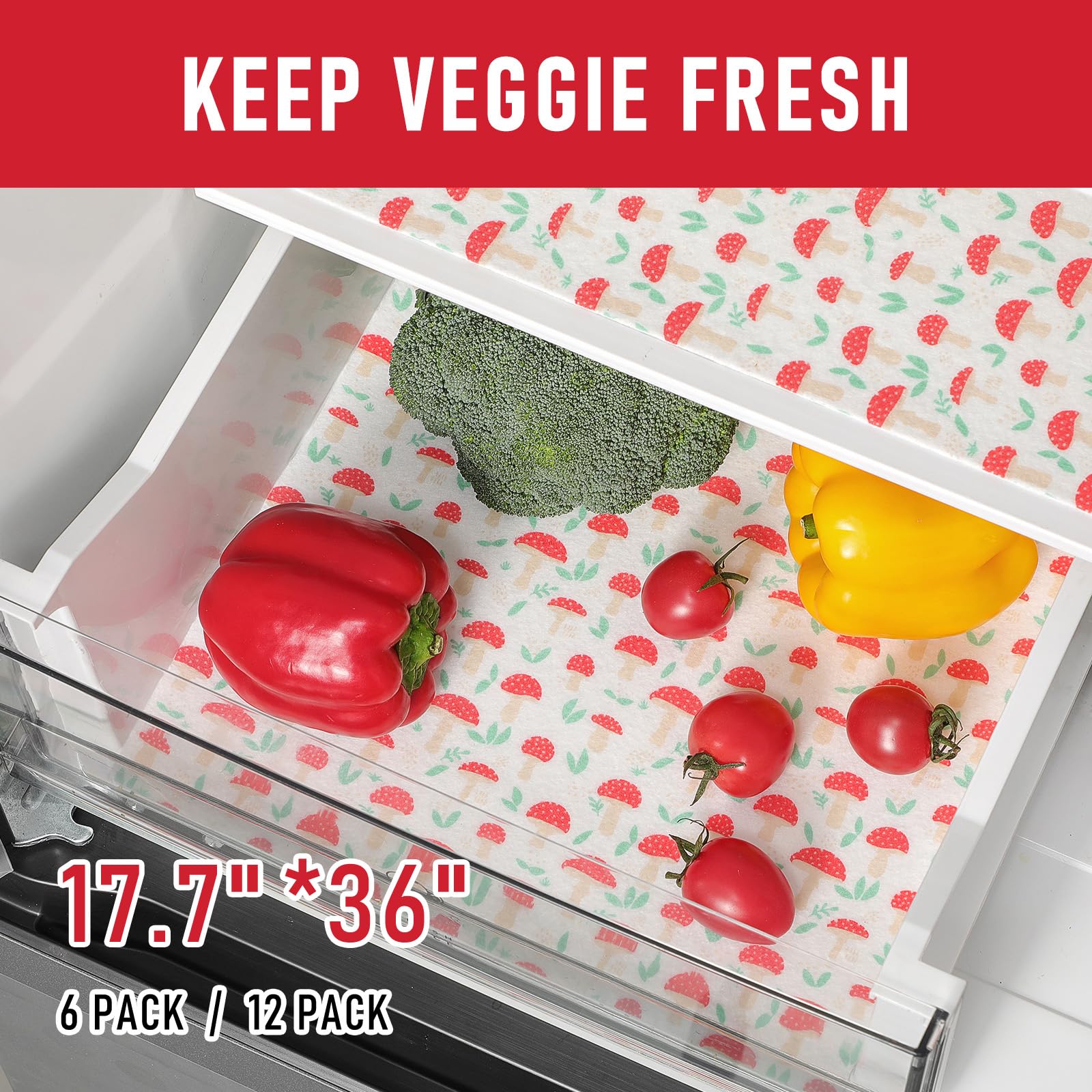 6 Pack Cloth Shelf Liners for Kitchen Cabinets
