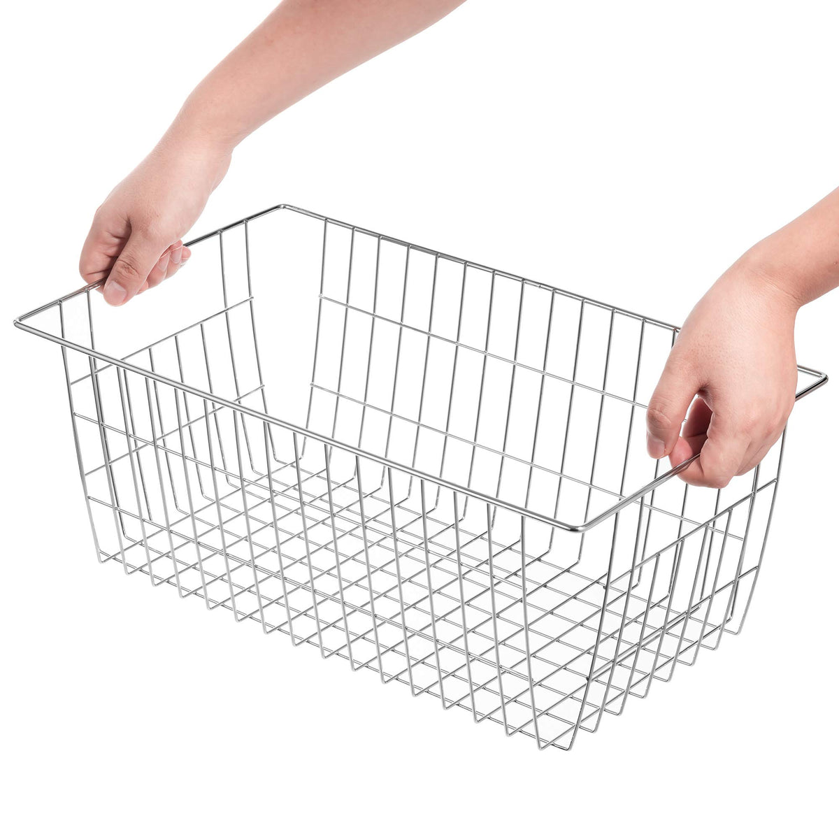Freezer Baskets Wire Storage Baskets Closet Organization Baskets Bin Farmhouse Storage Bins Large Organizer Bins for Home (3 Count)