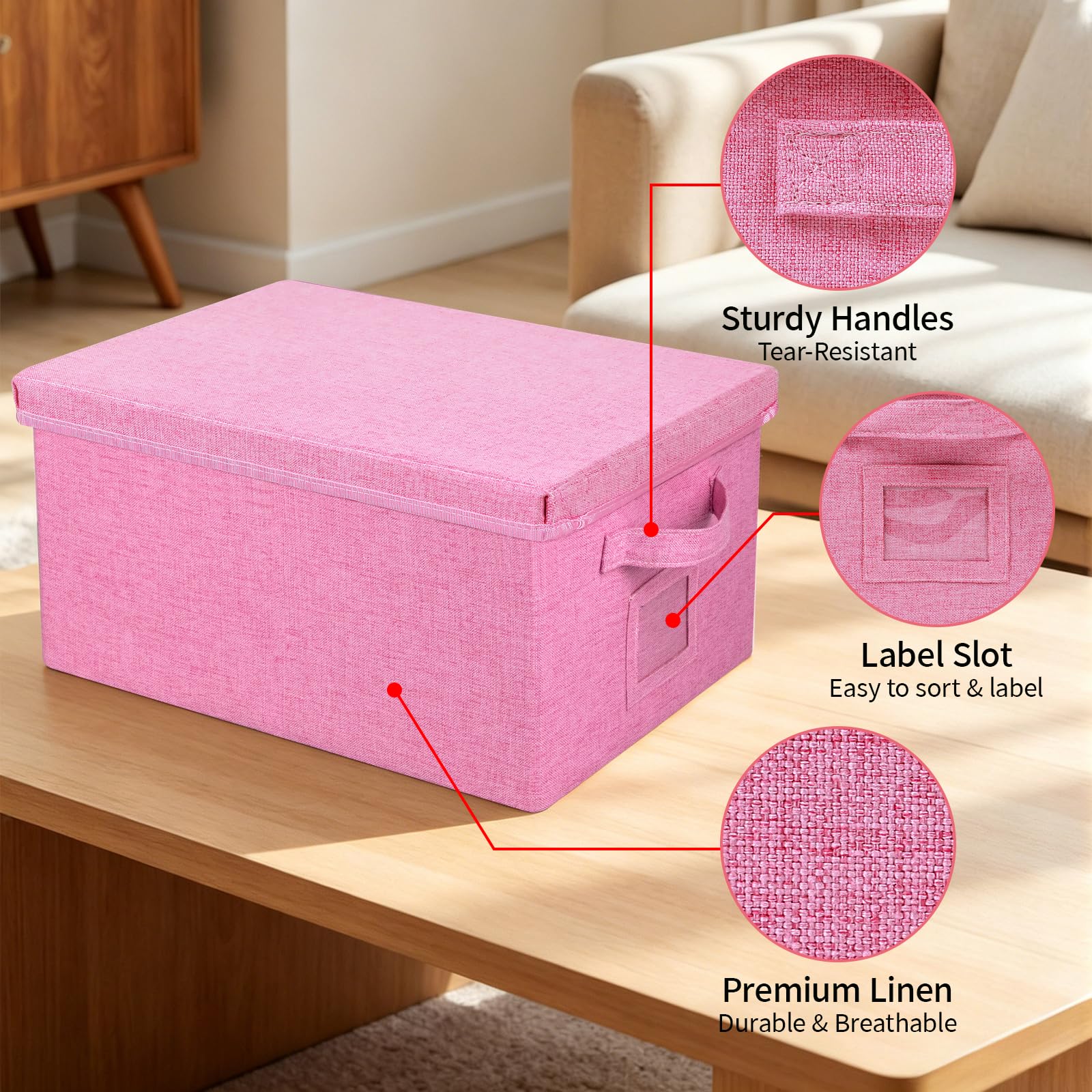 Storage Bins With Lids Closet Organizer Cabinet Box For Clothes (2 Count)