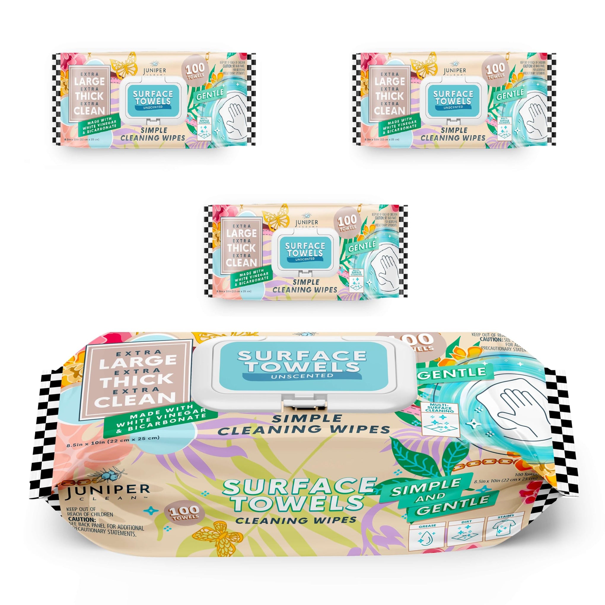 3 Packs Surface Cleaning Wipes Bleach Free (300 Count)