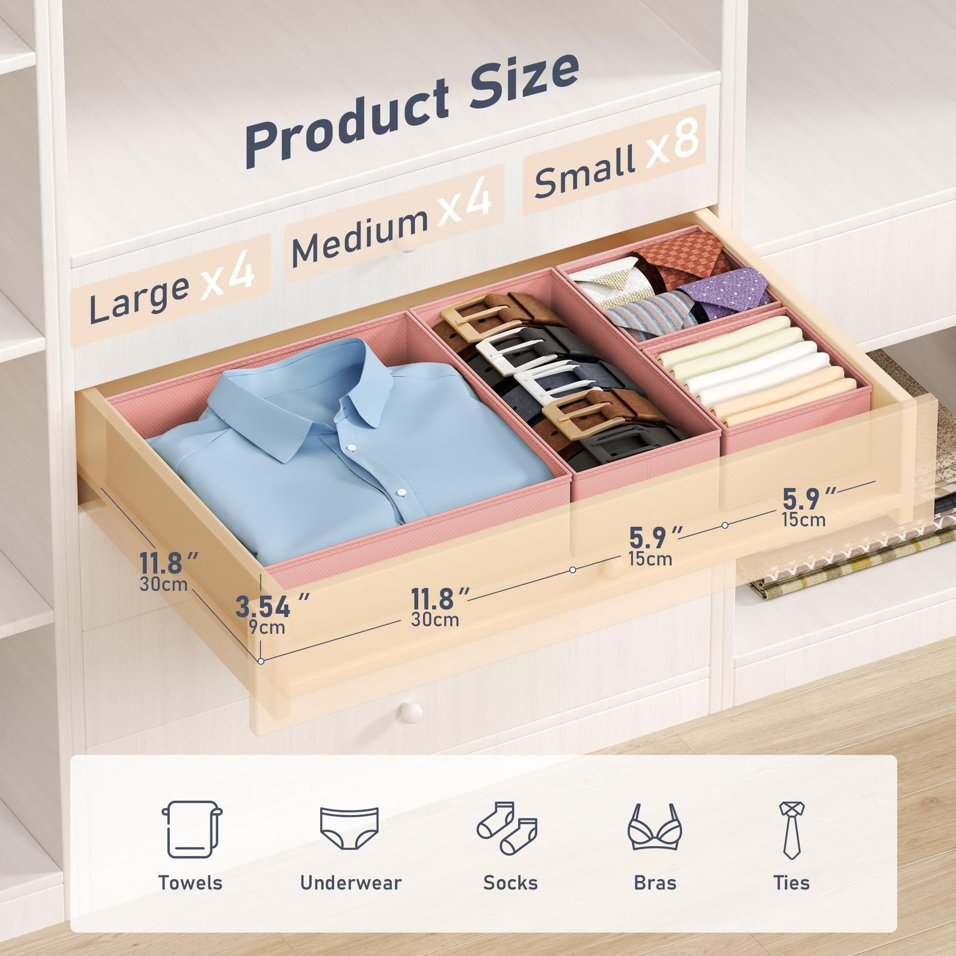 Drawer Organizer Clothes (16 Count)