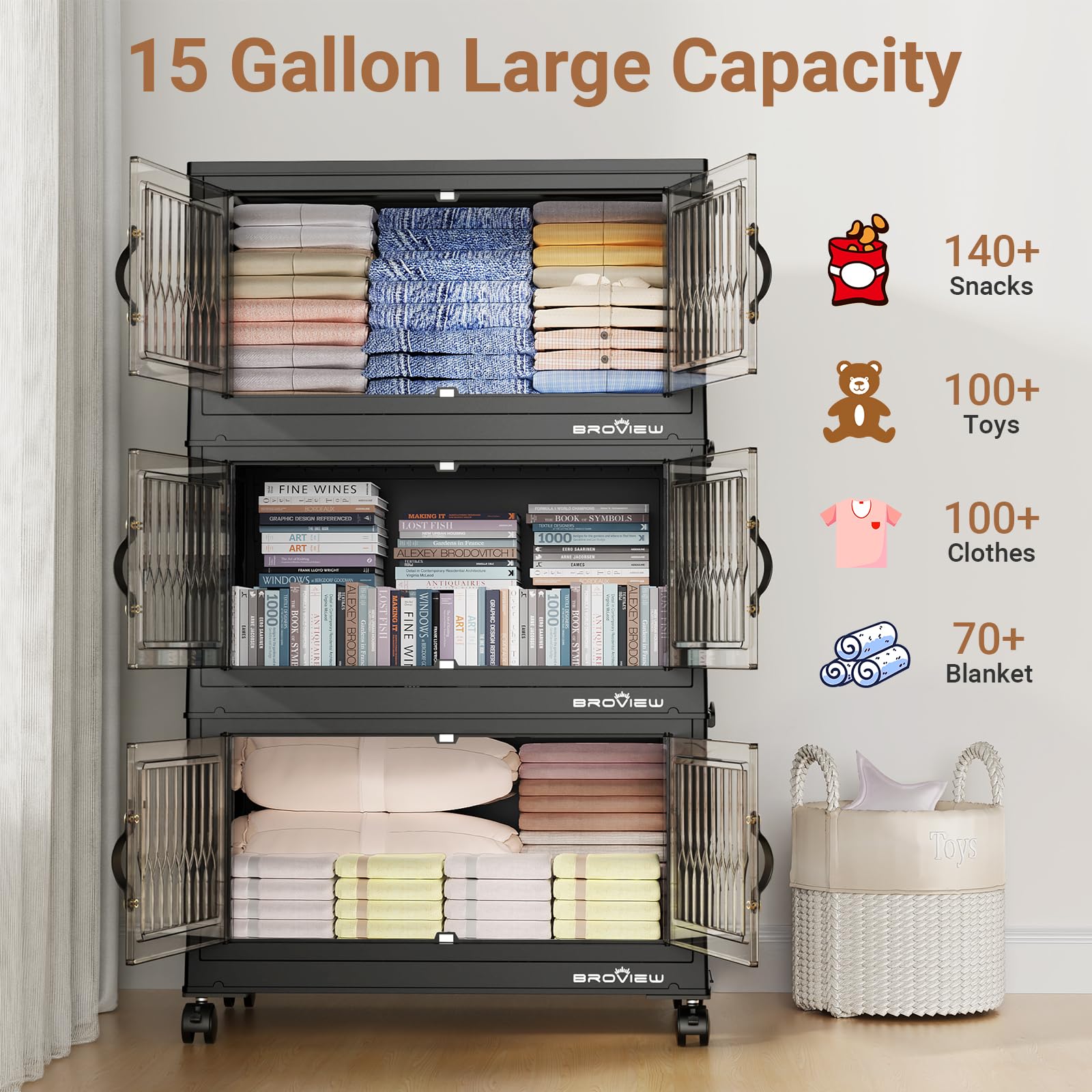 300Qt Stackable Storage Bins with Lid (5 Count)