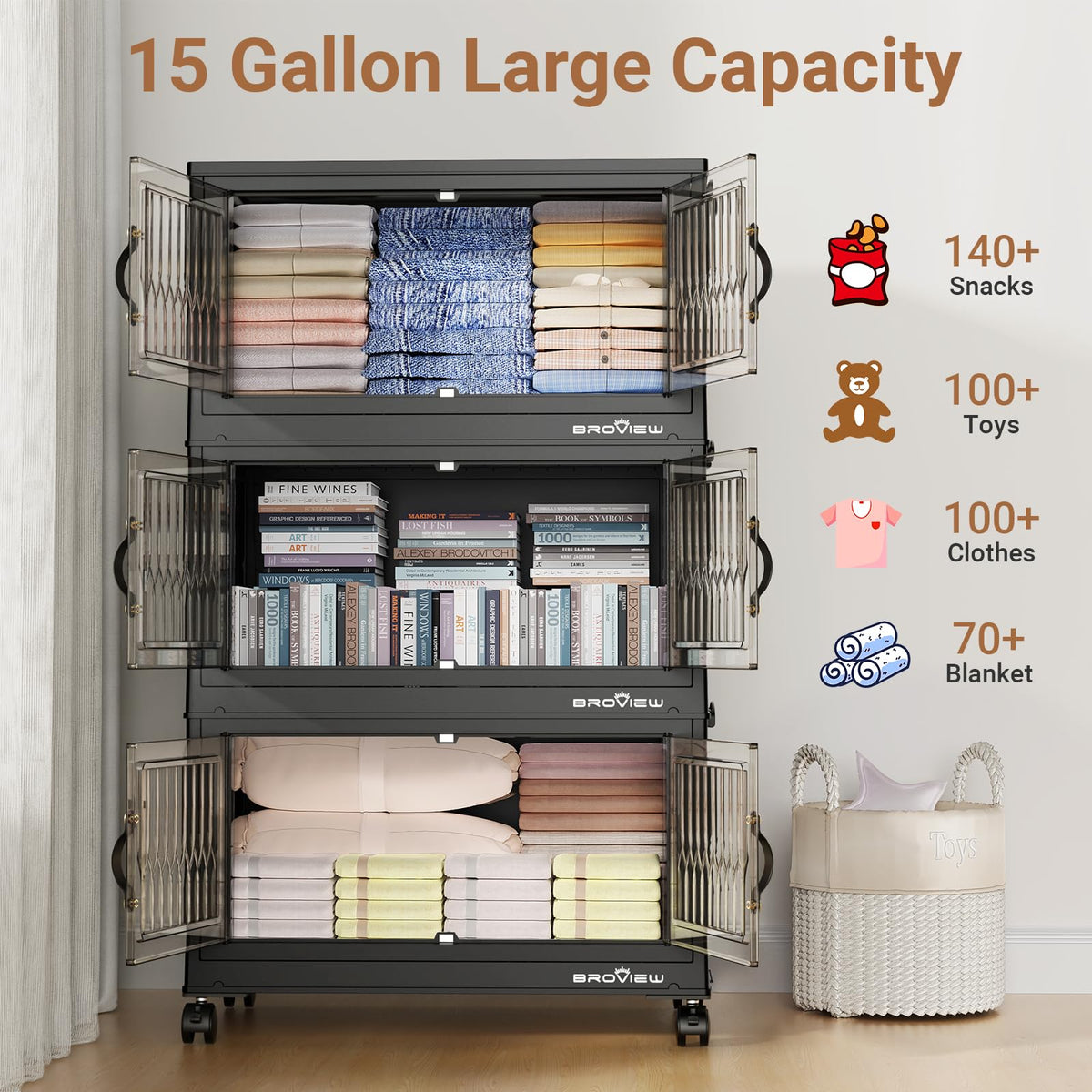 300Qt Stackable Storage Bins with Lid (5 Count)