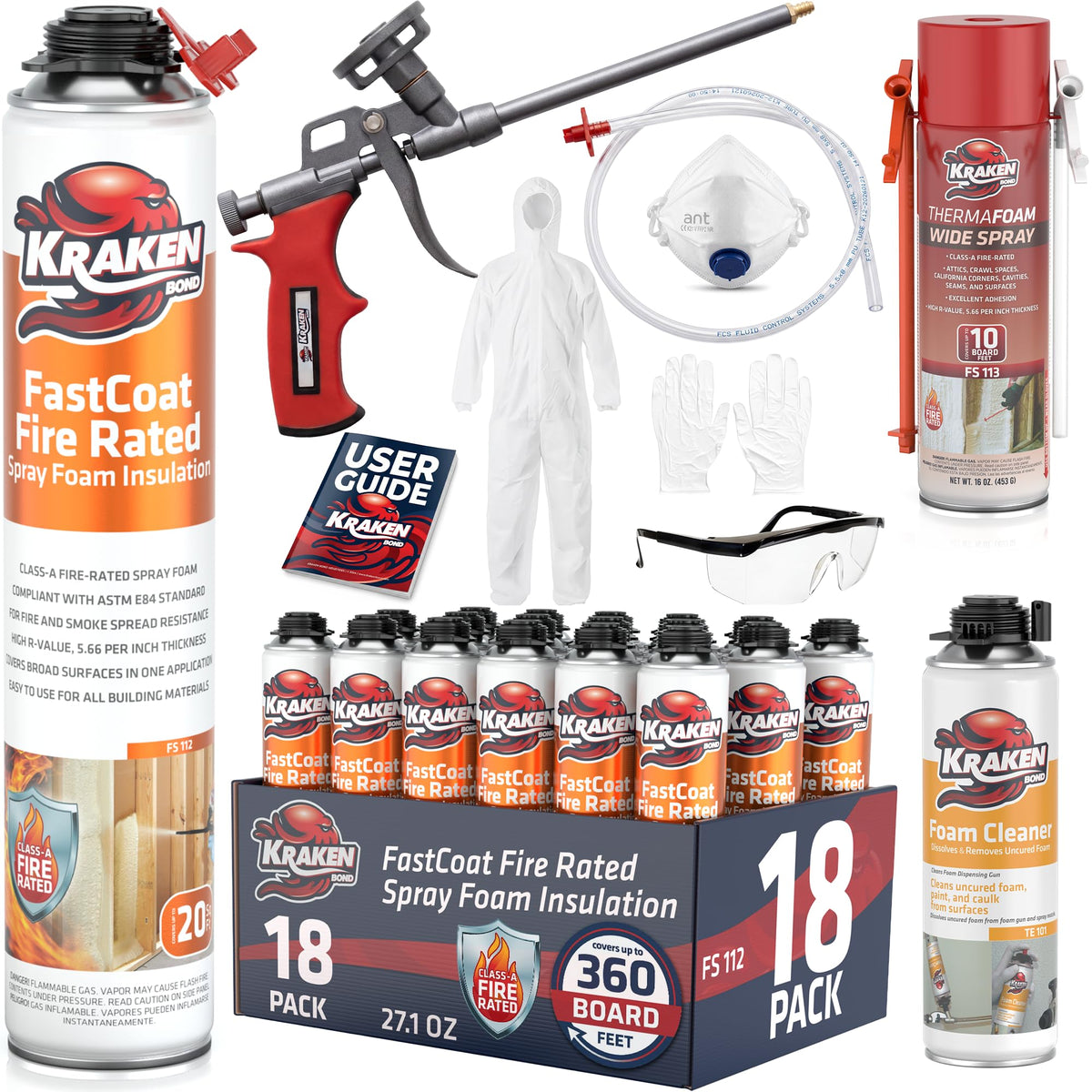 Fastcoat Fire Rated Spray Foam Insulation Closed Cell in a Can 360 sq ft (18 Count)