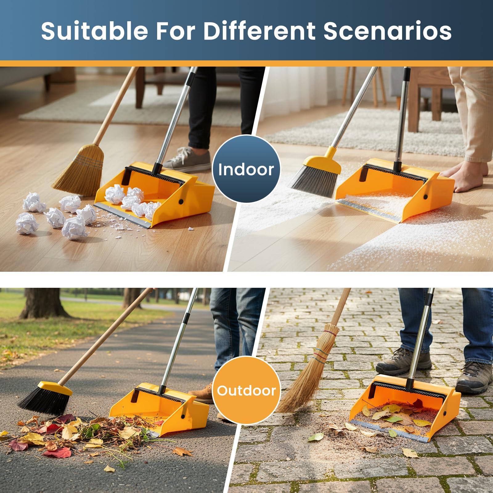 Large Commercial Dustpan with Comb