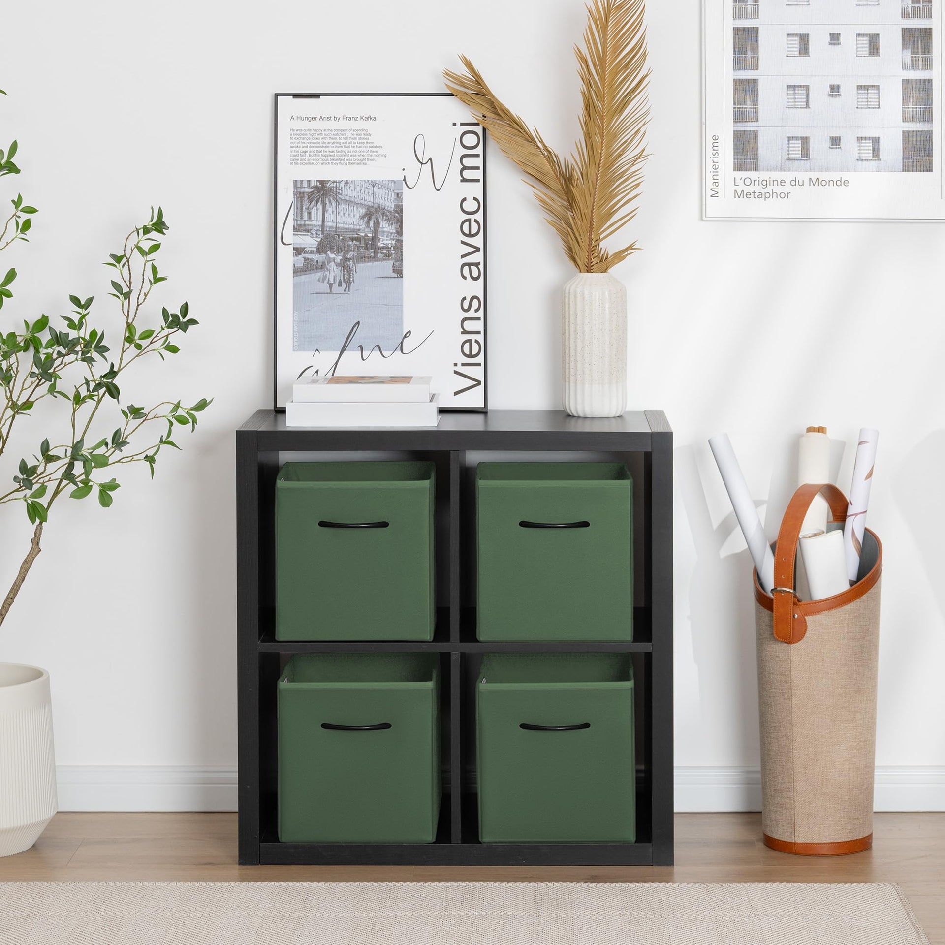 11in Leather Storage Cubes (4 Count)