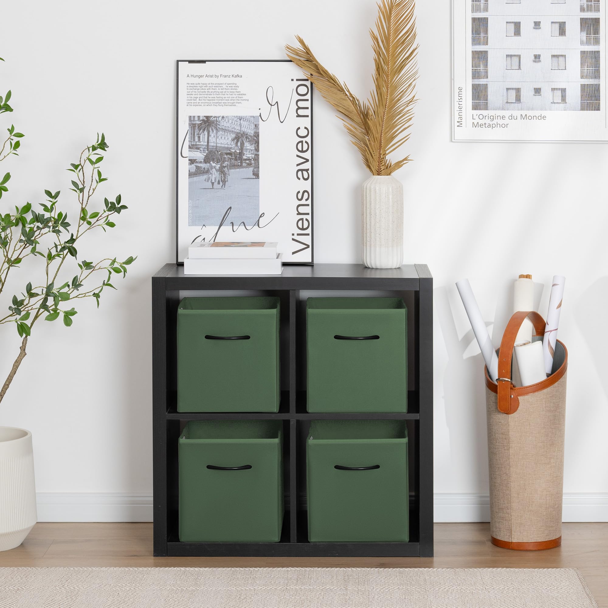 11in Leather Storage Cubes (4 Count)