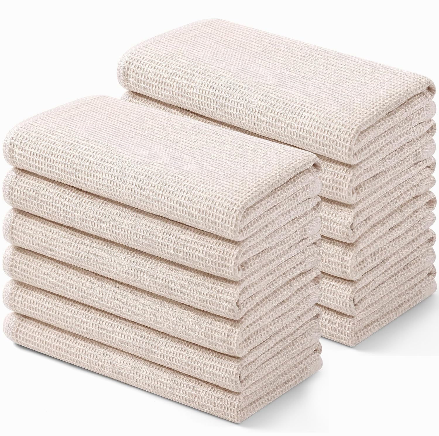 100% Cotton Waffle Weave Kitchen Towels (12 Count)