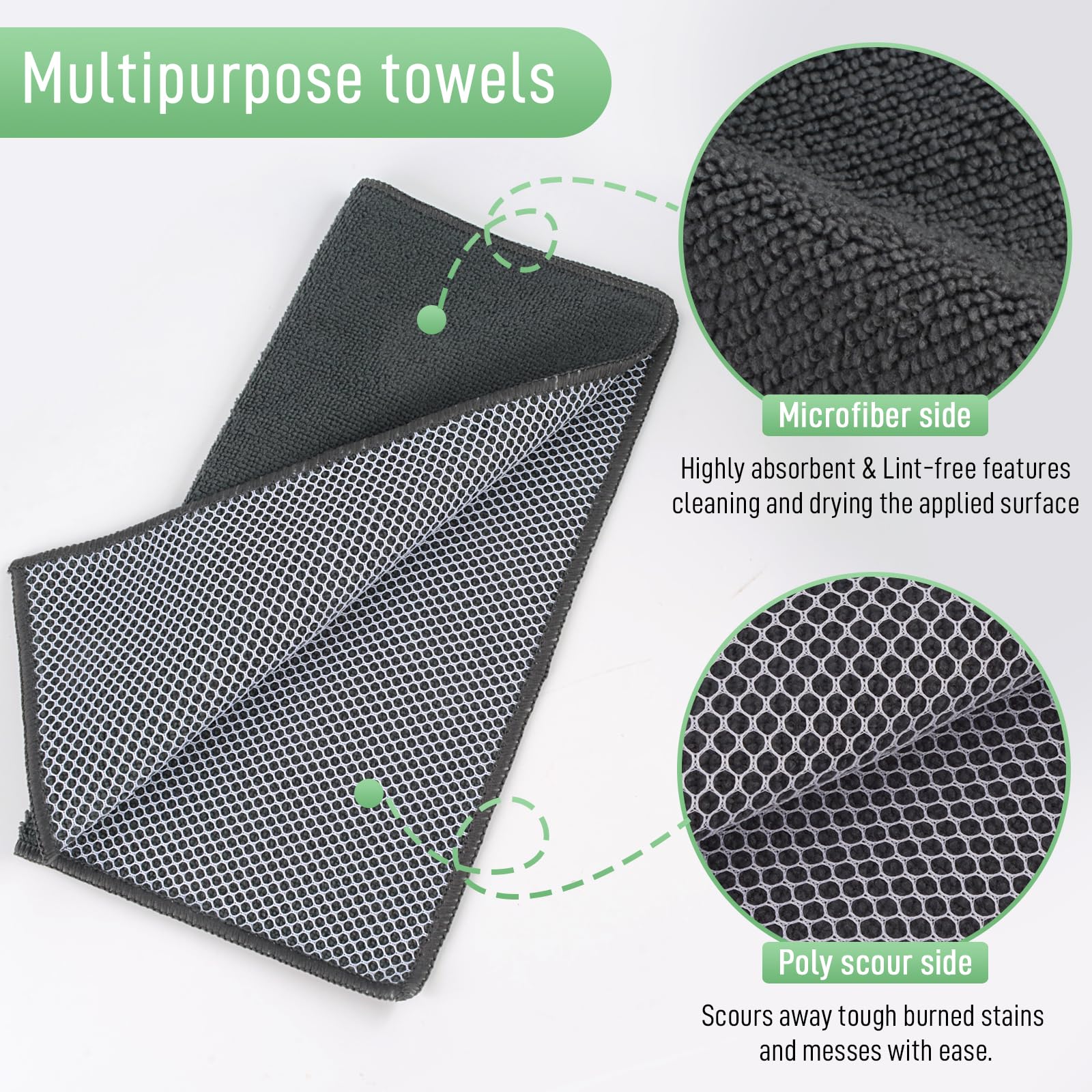 Dish Cloth for Washing Dishes Kitchen Washcloth Cleaning Cloth (20 Count)