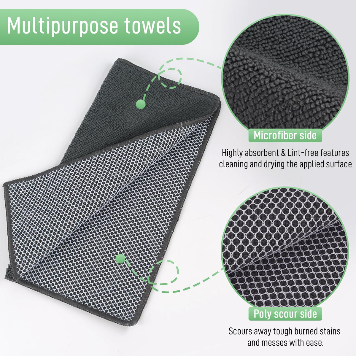 Dish Cloth for Washing Dishes Kitchen Washcloth Cleaning Cloth (10 Count)