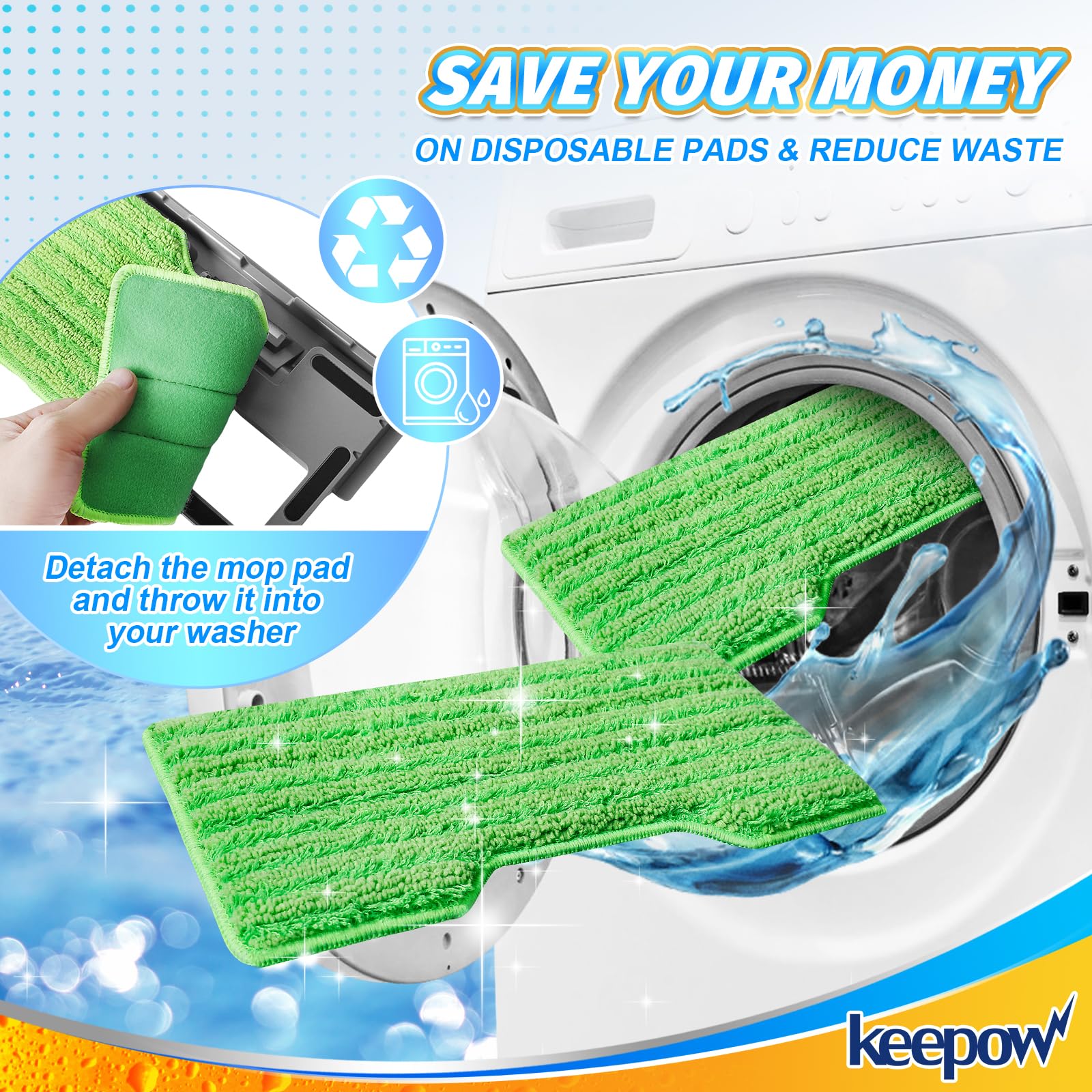 Refills Compatible with Shark Vac Mop Replacement Pads VM252 VM401 (6 Count)
