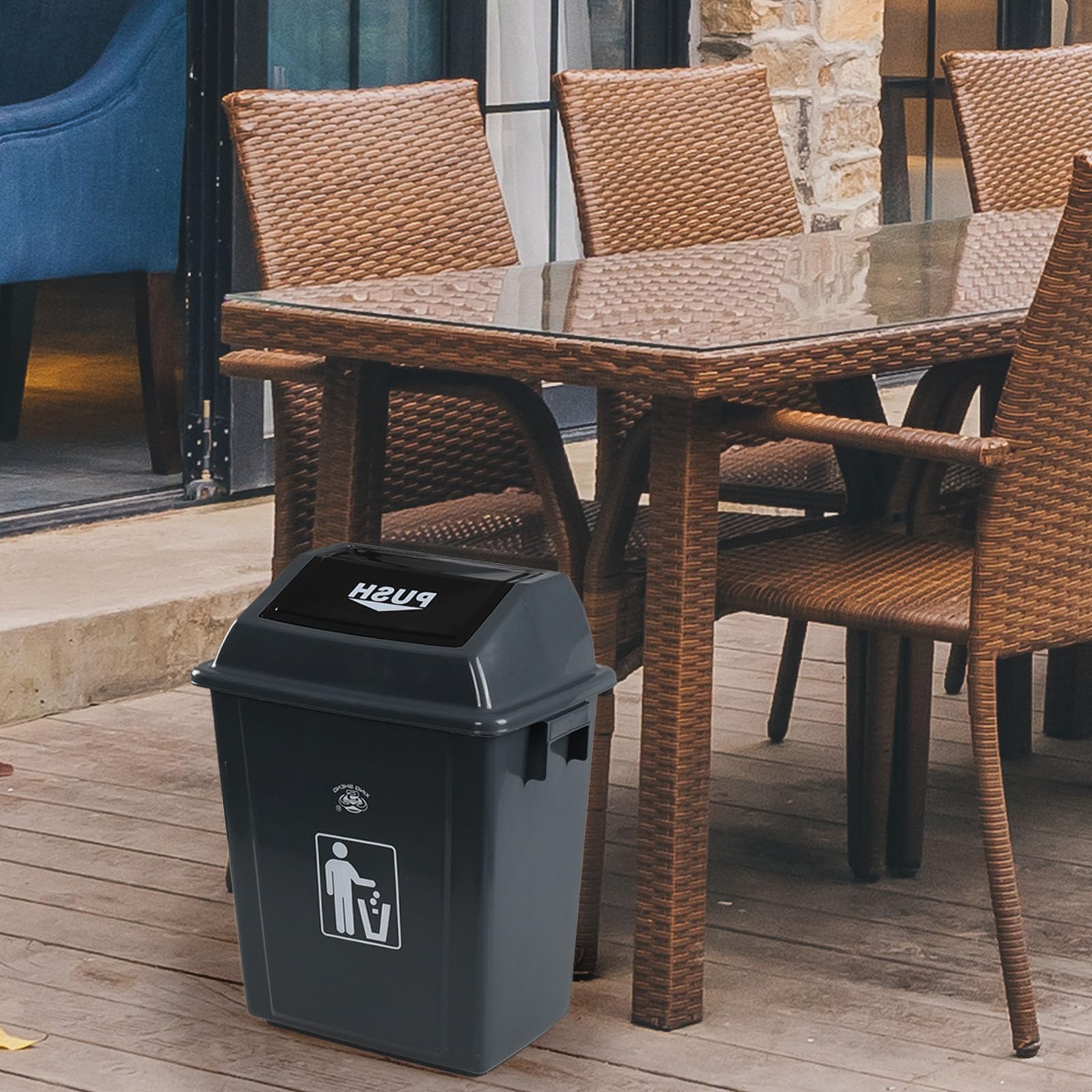 6 Gallon Plastic Garbage Can Swing Lid (4 Count)