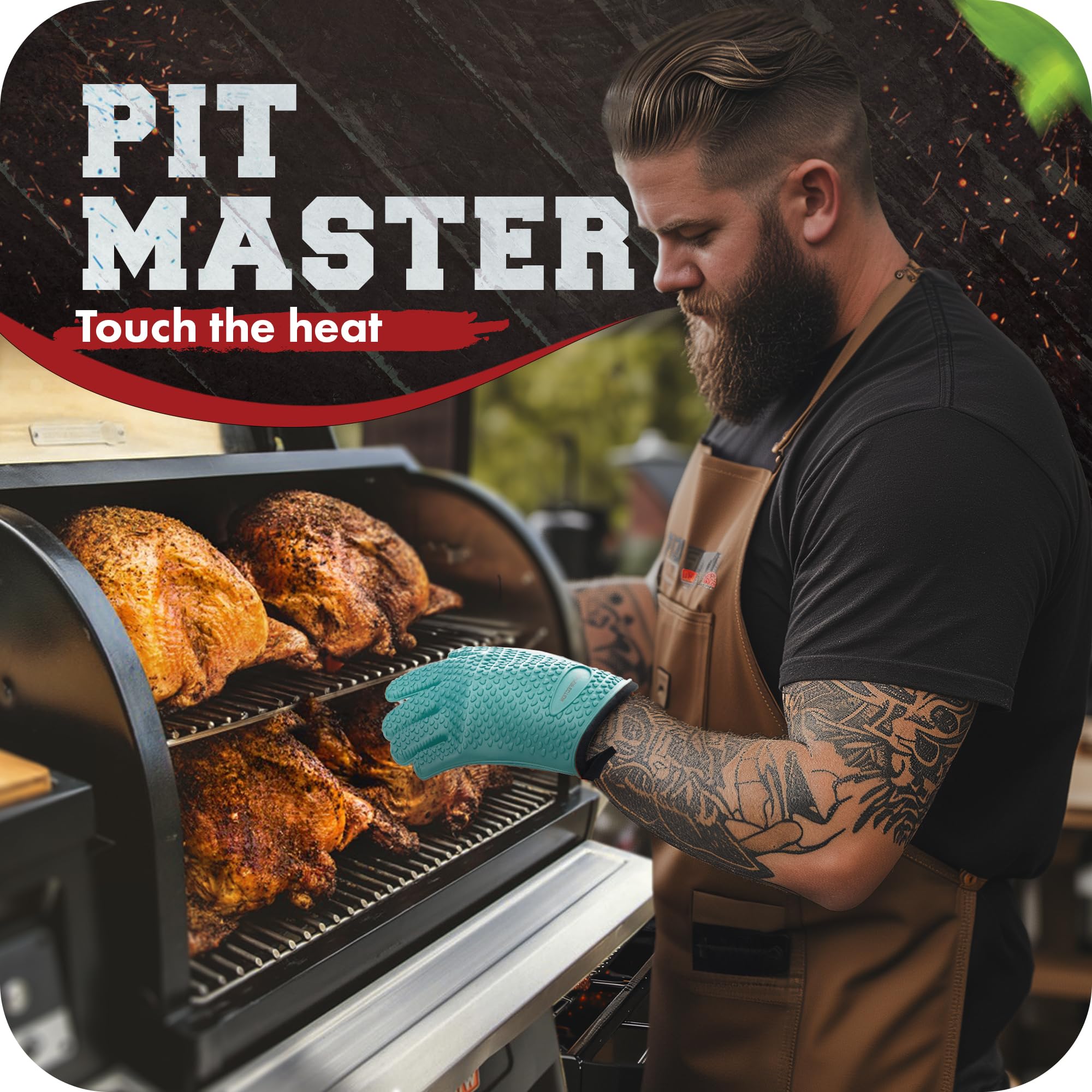 XL Silicone Smoker BBQ Gloves (2 Count)