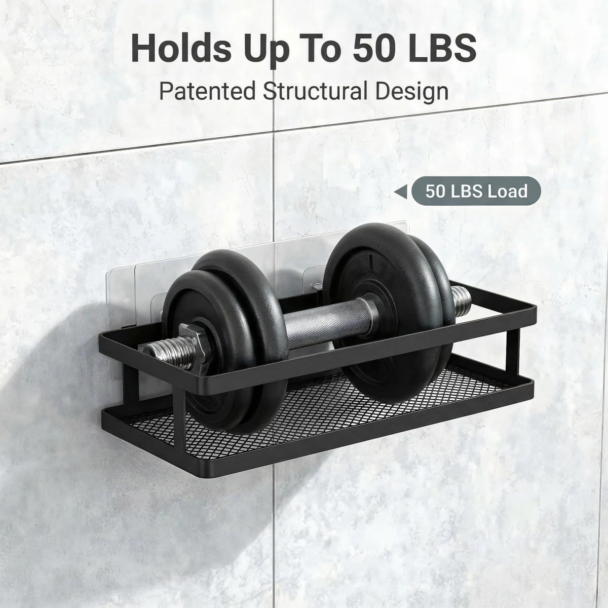 2 Pack Minimalist Shower Caddy Wall Mount (2 Count)