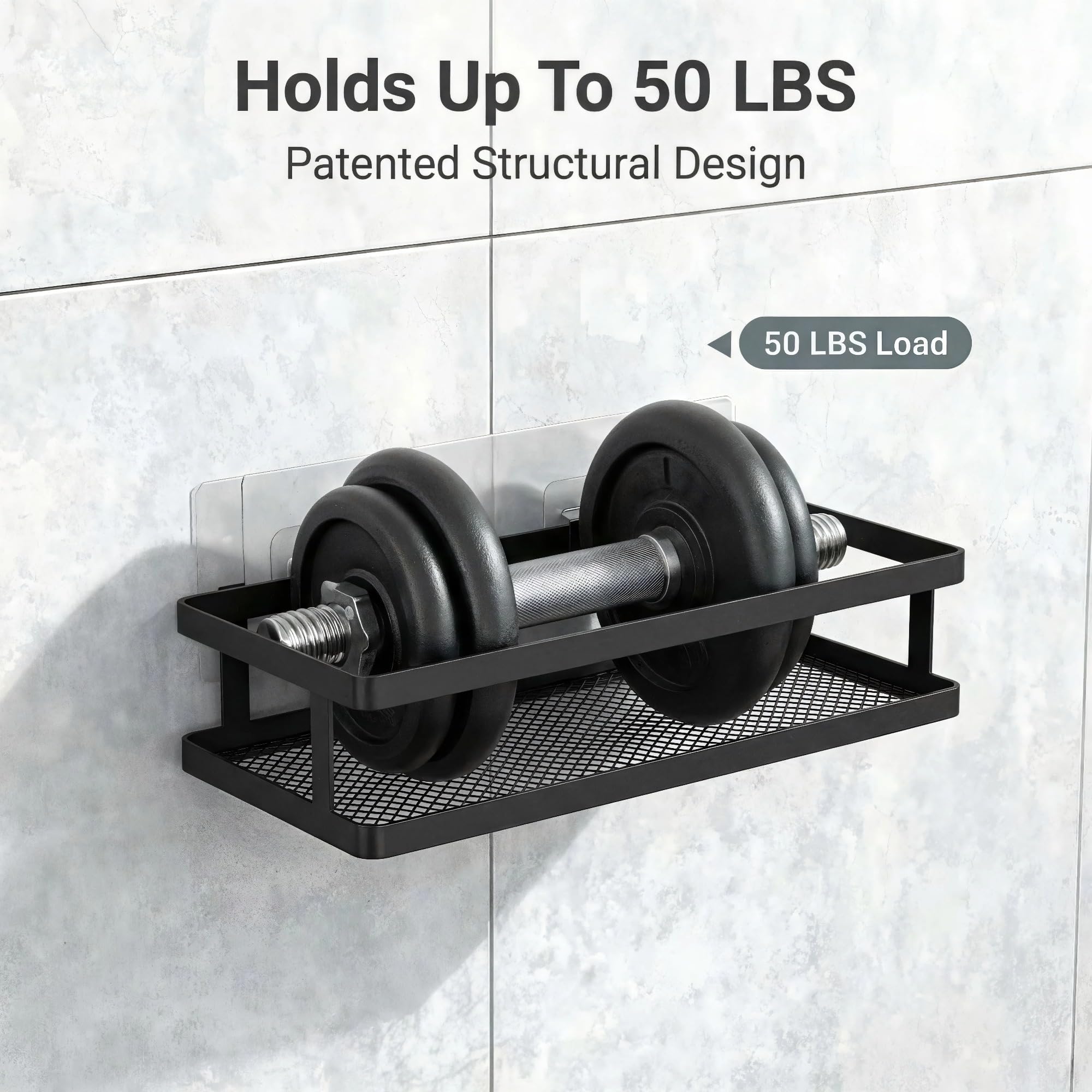 2 Pack Minimalist Shower Caddy Wall Mount (2 Count)
