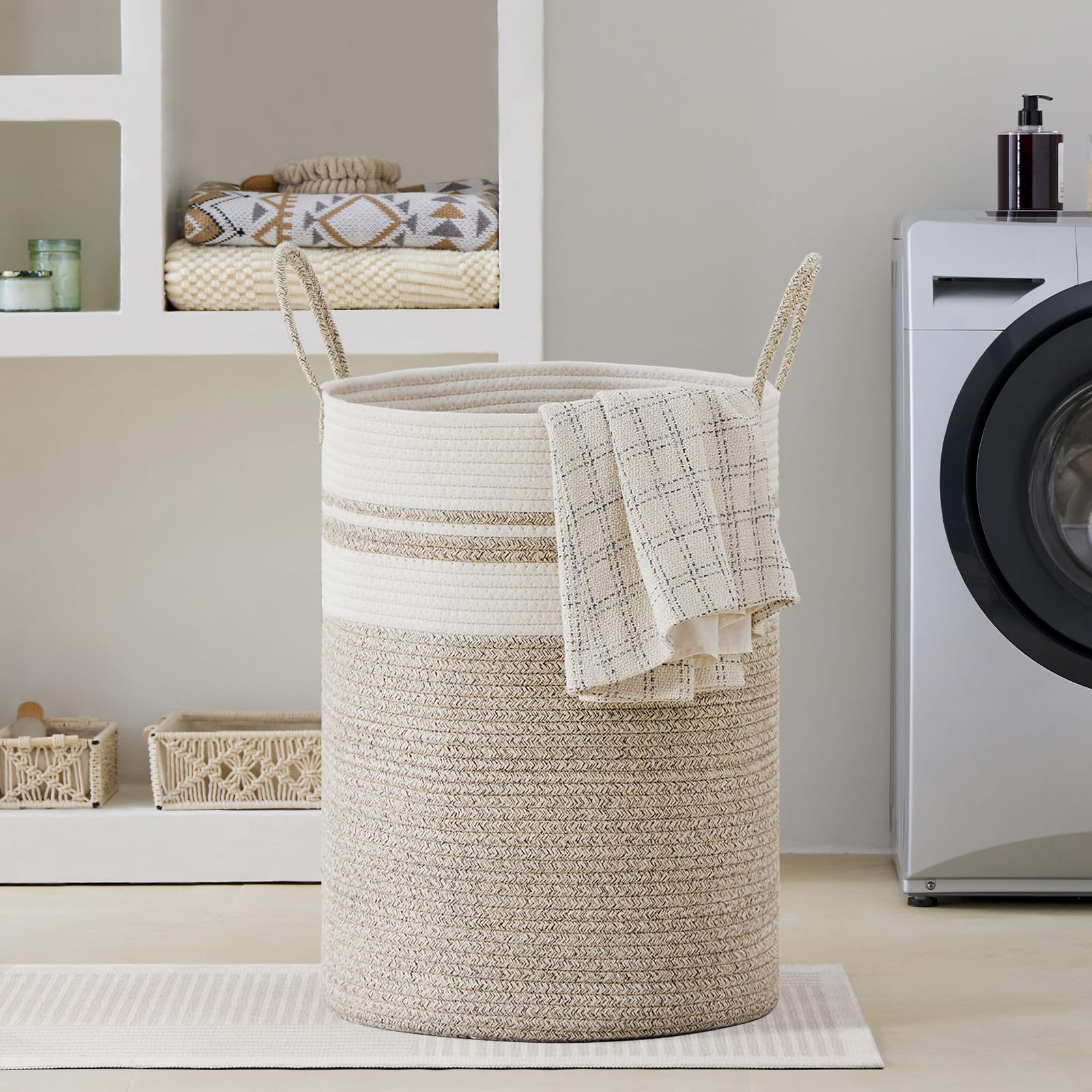 100L Extra Large Woven Laundry Basket Hamper