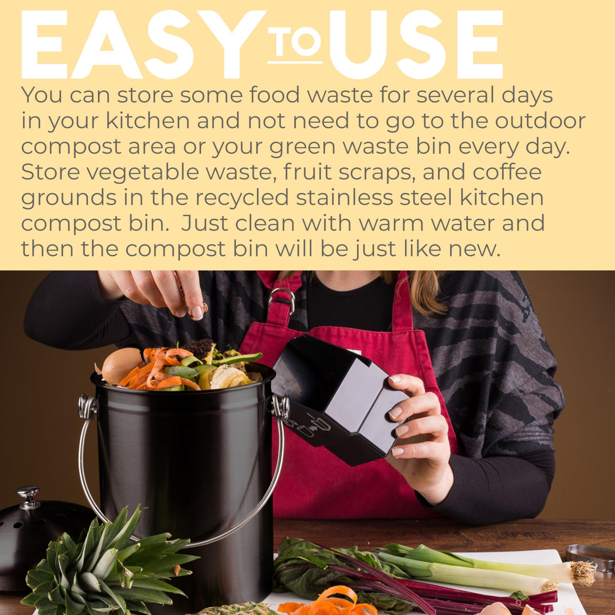 Kitchen Compost Bin for Kicthen Countertops