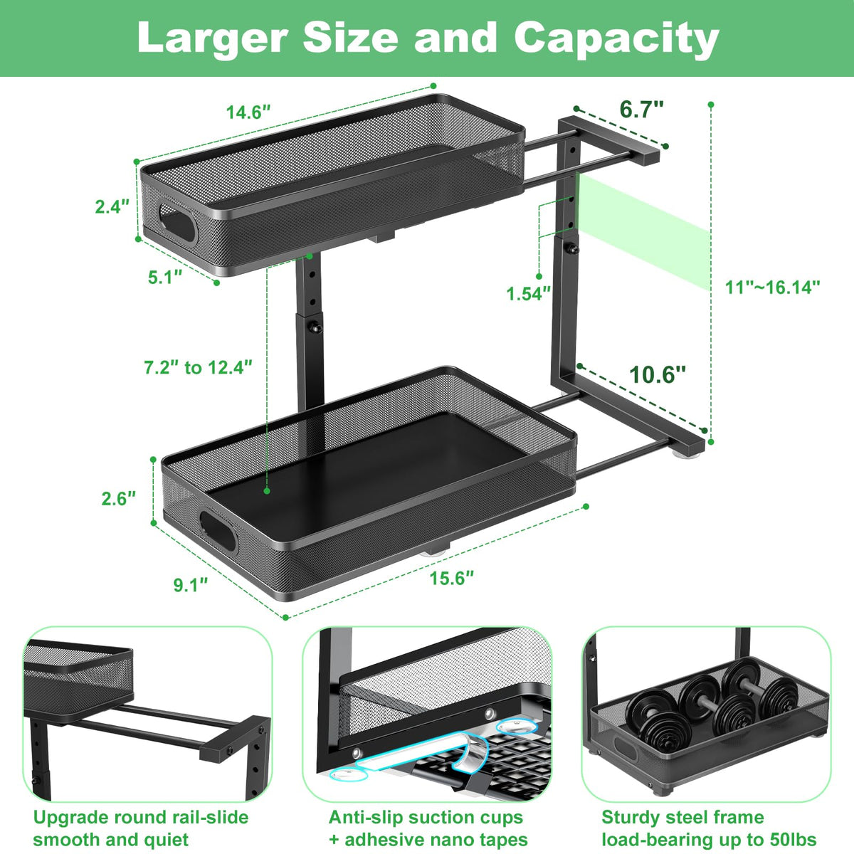 Under Sink Organizer 2 Pack