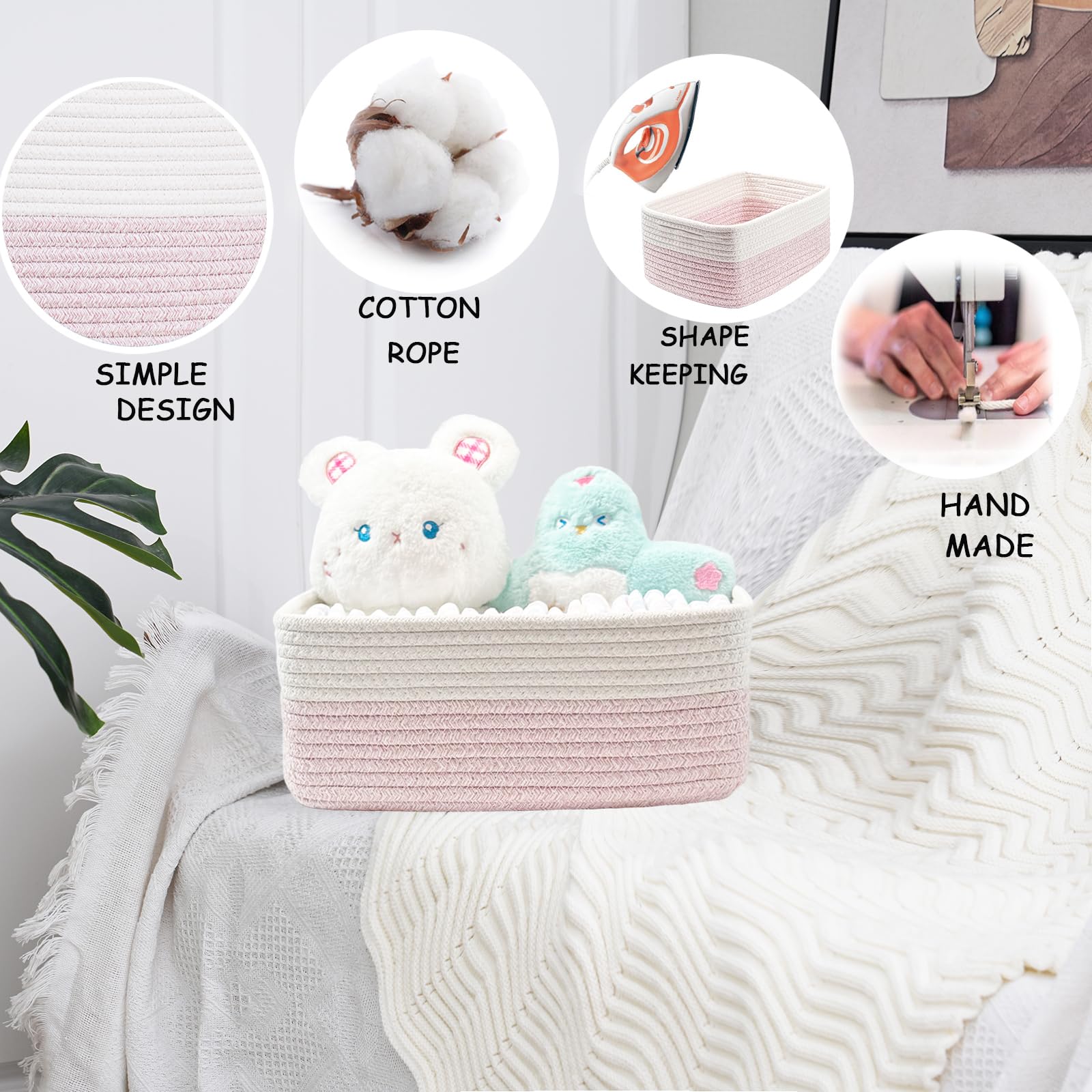 COMFY HOMI 11.5"x7.5"x4.7" Storage Baskets for Organizing (3 Count)