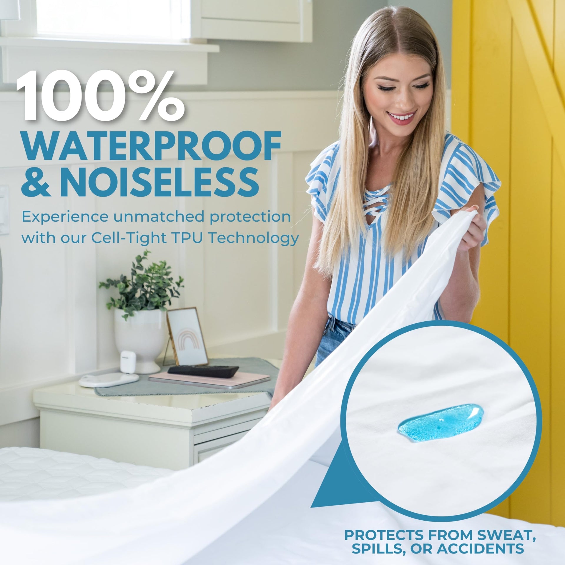 Rest Line 100% Cotton Waterproof Zippered Mattress Encasement