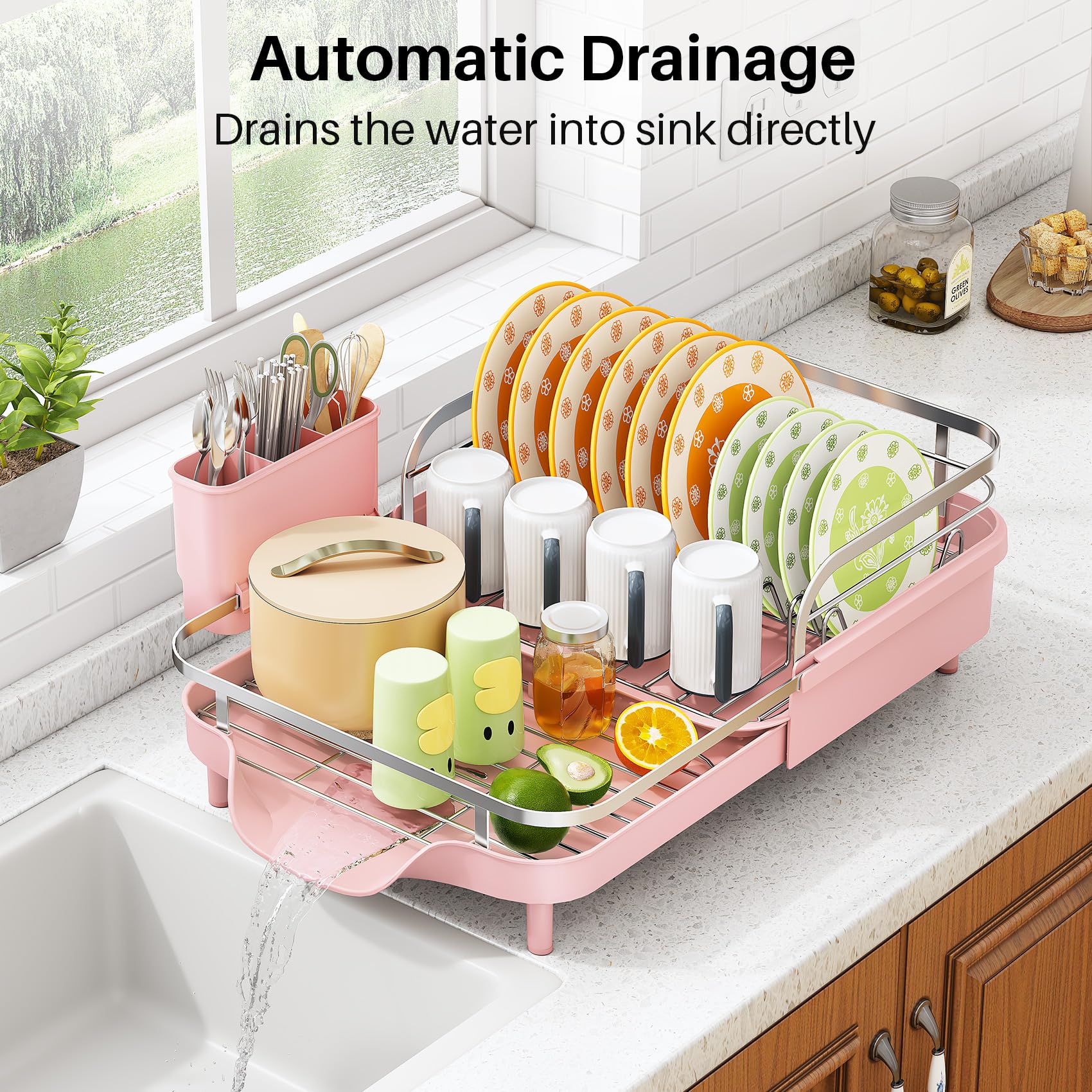 Expandable Dish Drying Rack for Small Kitchen Counter