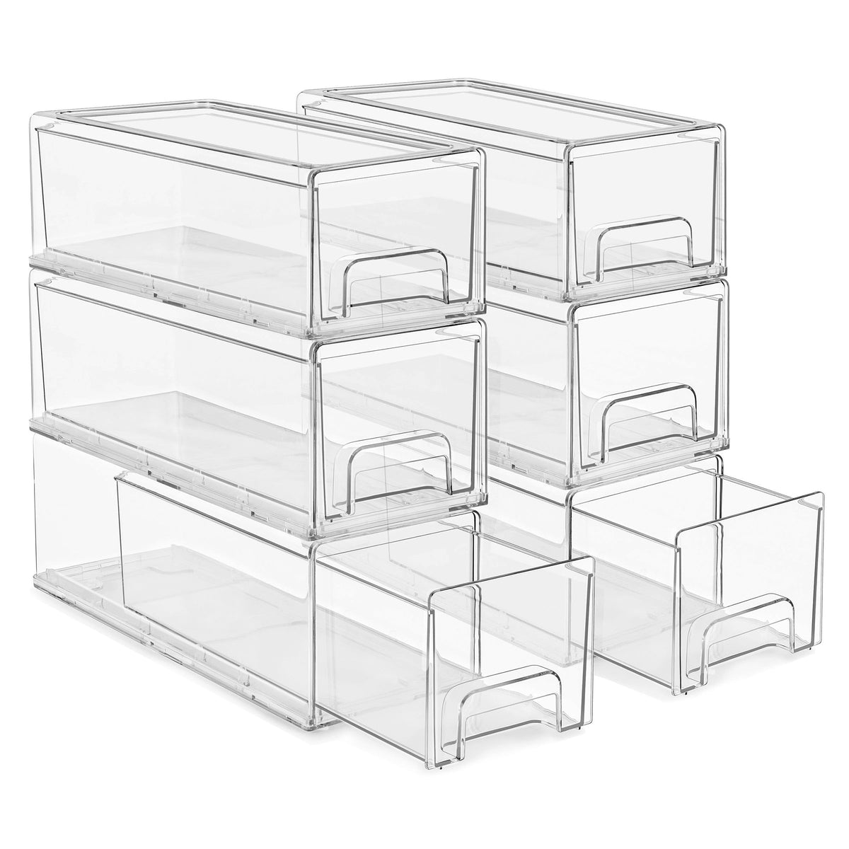 Small Wide Clear Storage Drawers (4 Count)