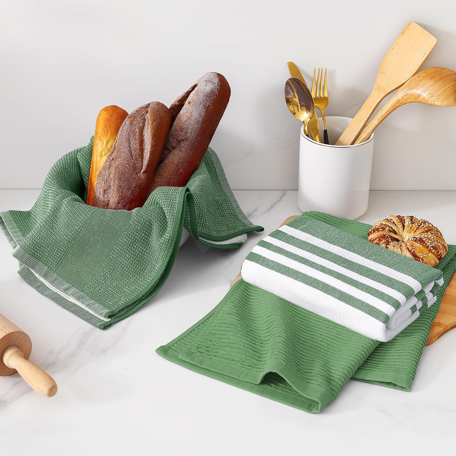 Cotton 380 GSM Premium Kitchen Towels (6 Count)