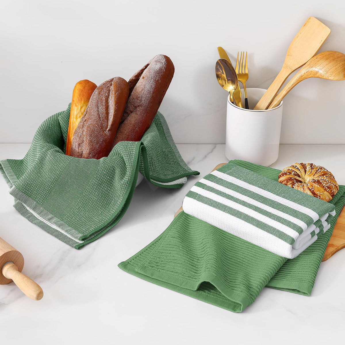 Cotton 380 GSM Premium Kitchen Towels (9 Count)