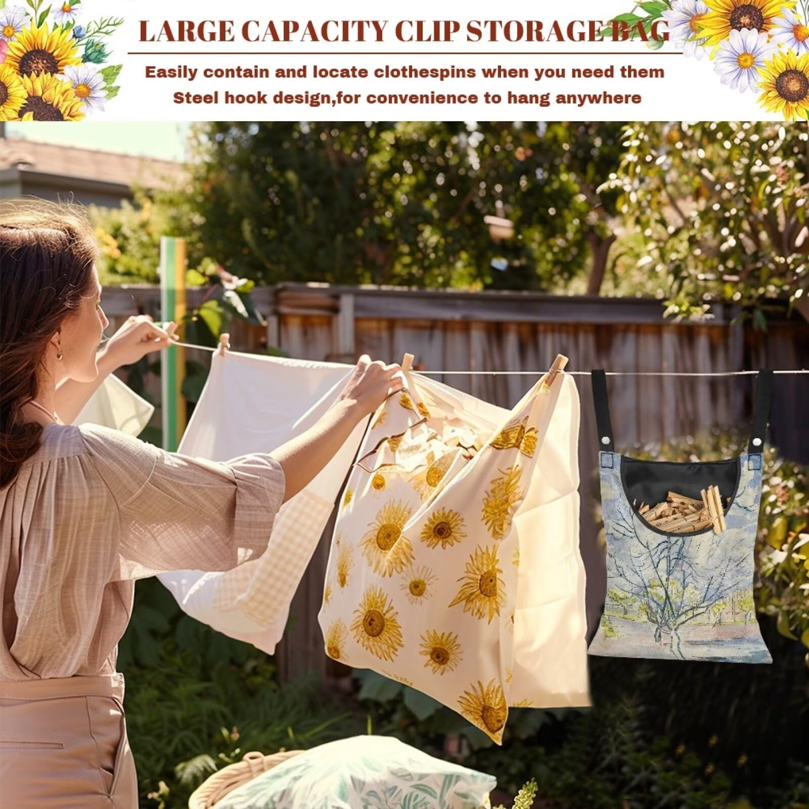 Weather Resistant Clothespin Storage Bag
