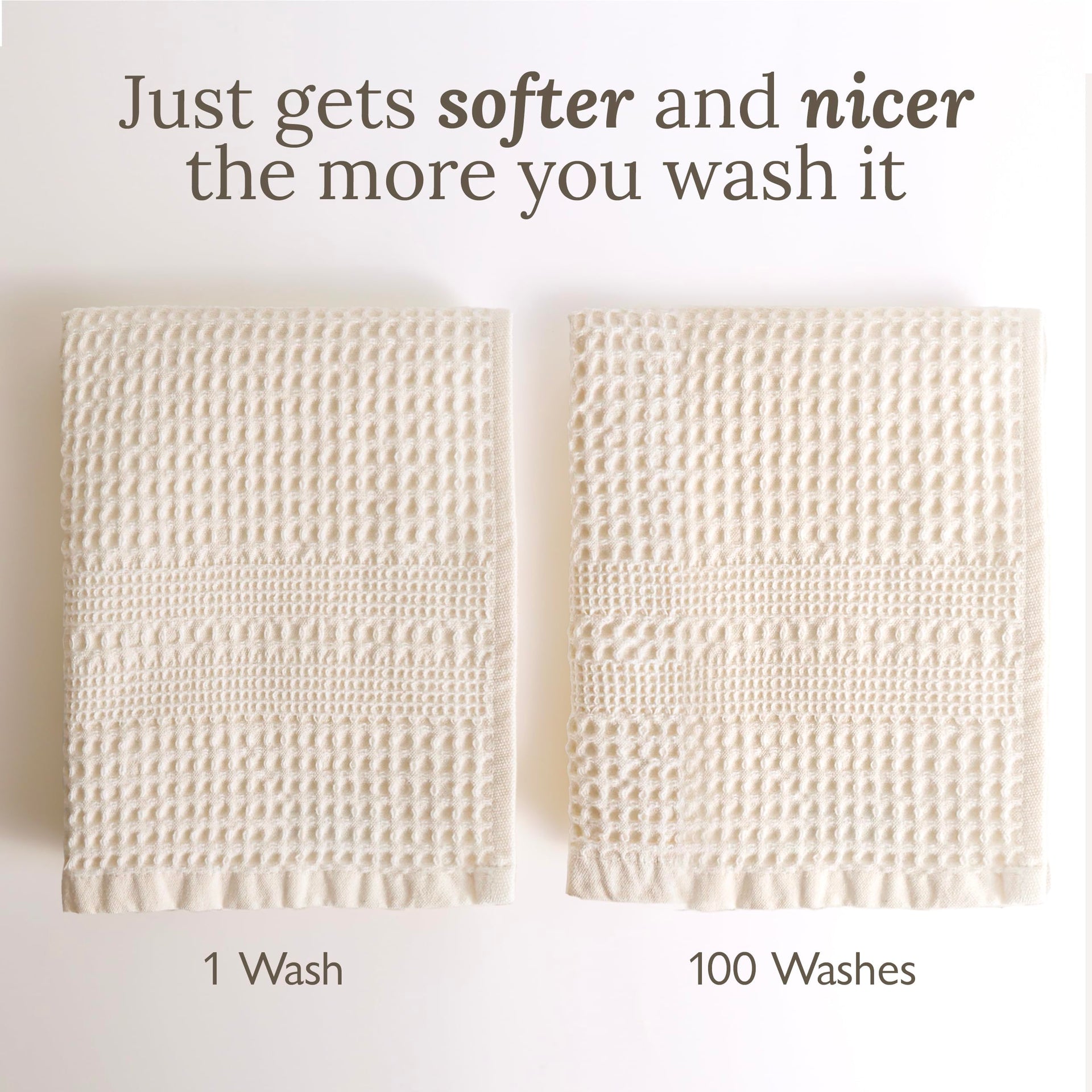 Waffle Towels Wash Cloths for Showering (4 Count)