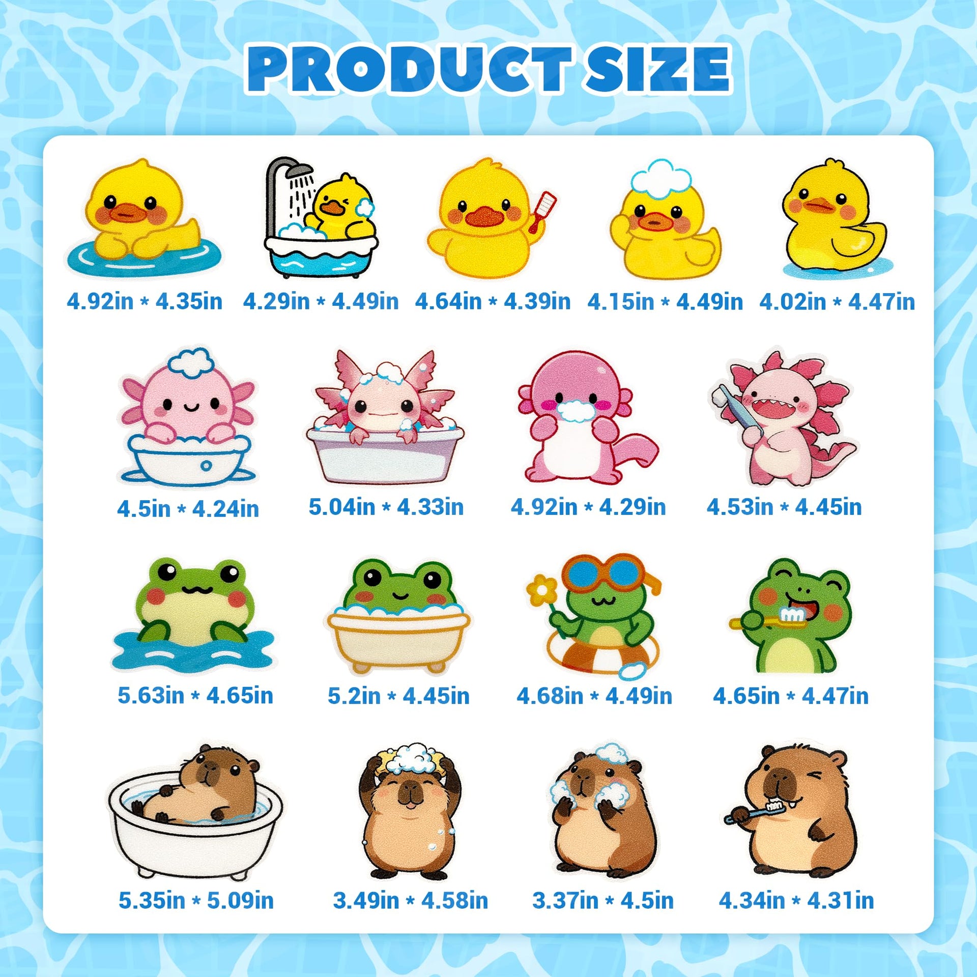 Kids Bathtub Mat Non Slip with 17PCS Bathtub Stickers for Toddlers