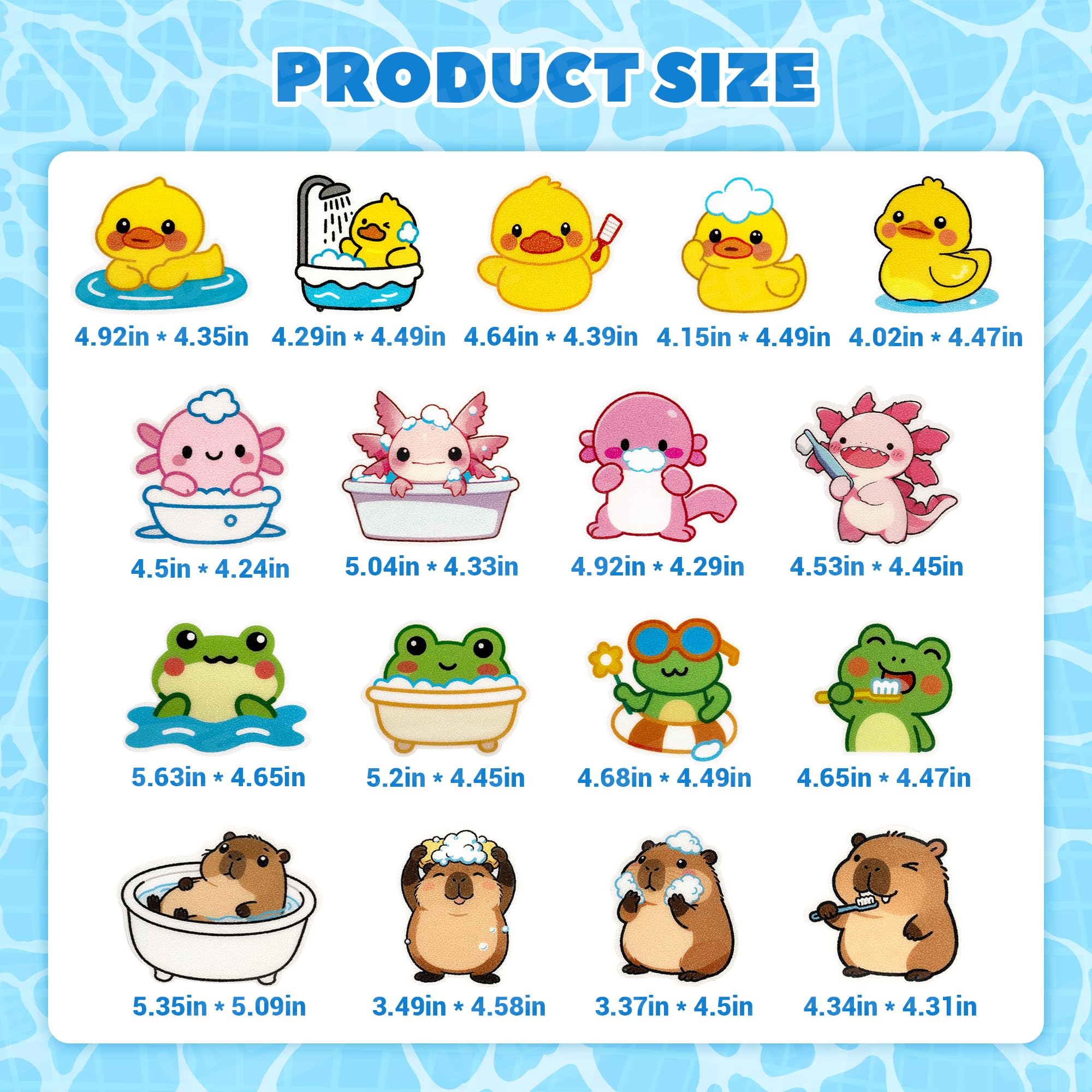 Kids Bathtub Mat Non Slip with 17PCS Bathtub Stickers for Toddlers