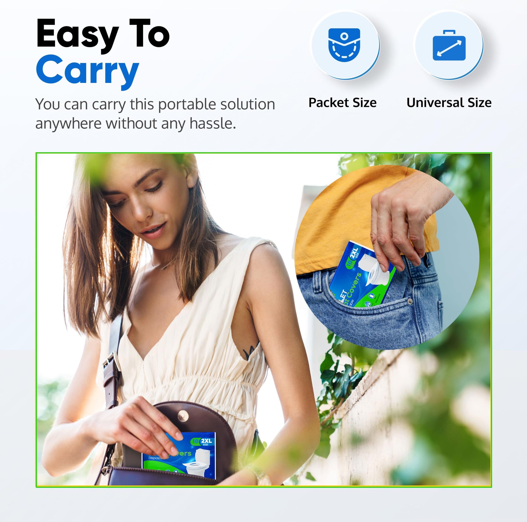 Toilet Seat Covers Disposable Flushable Travel Pack of 50