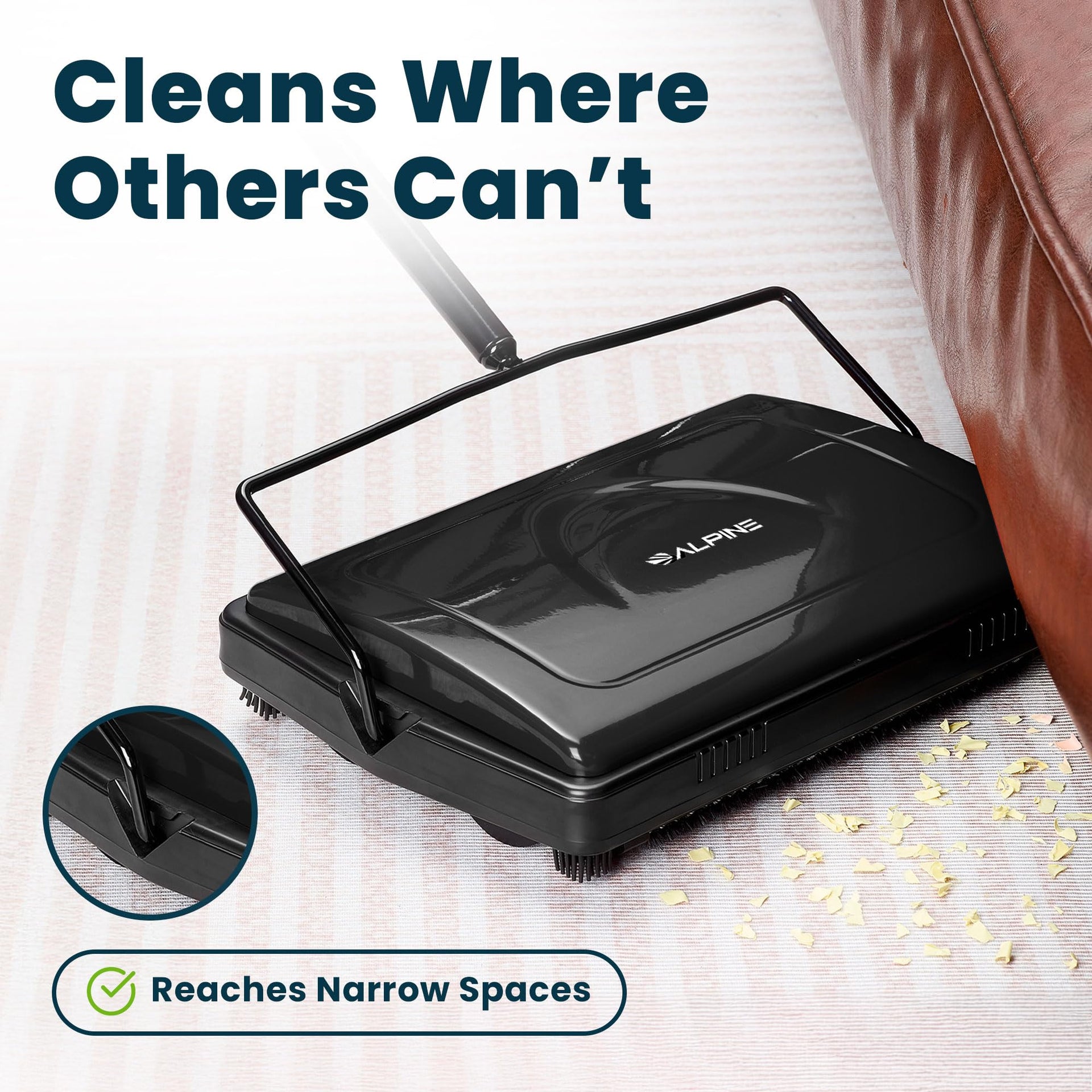 Manual Carpet Sweeper Triple Brush