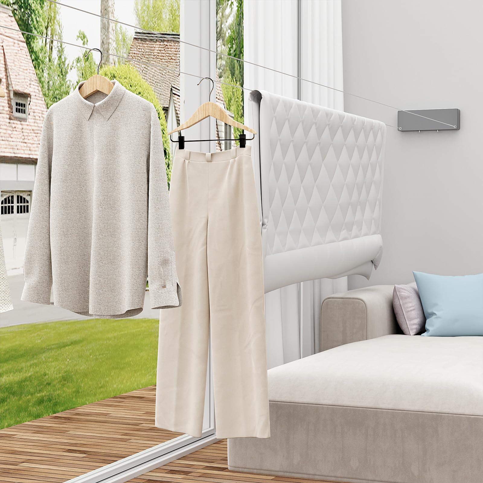 Retractable Clothesline Indoor (15.8 Foot)