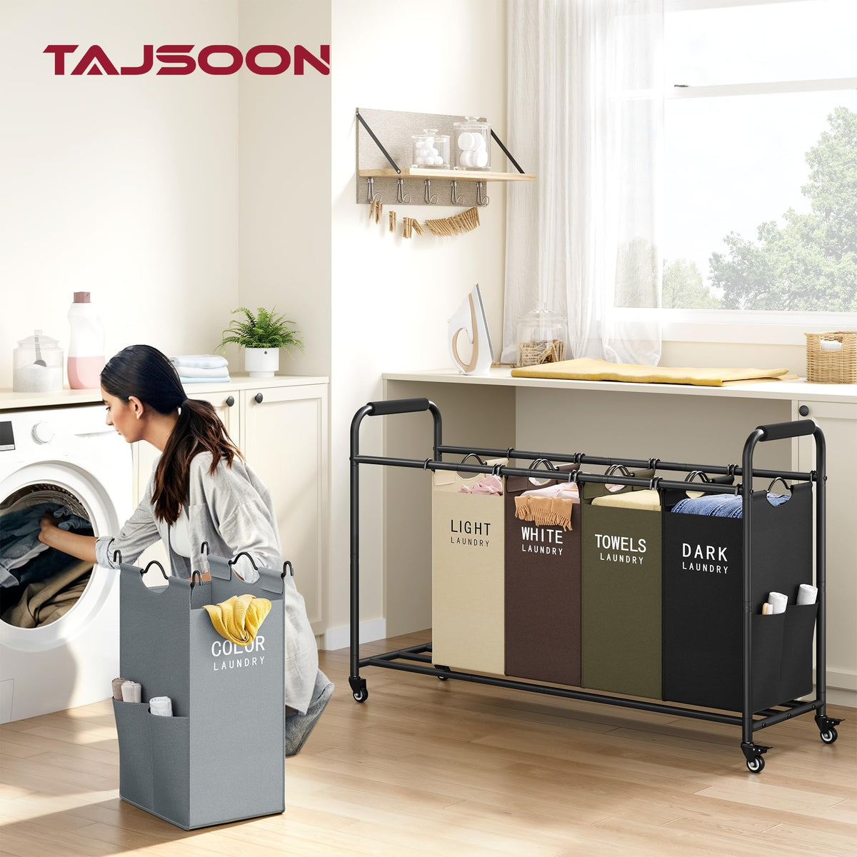 5 Bag Laundry Sorter Cart