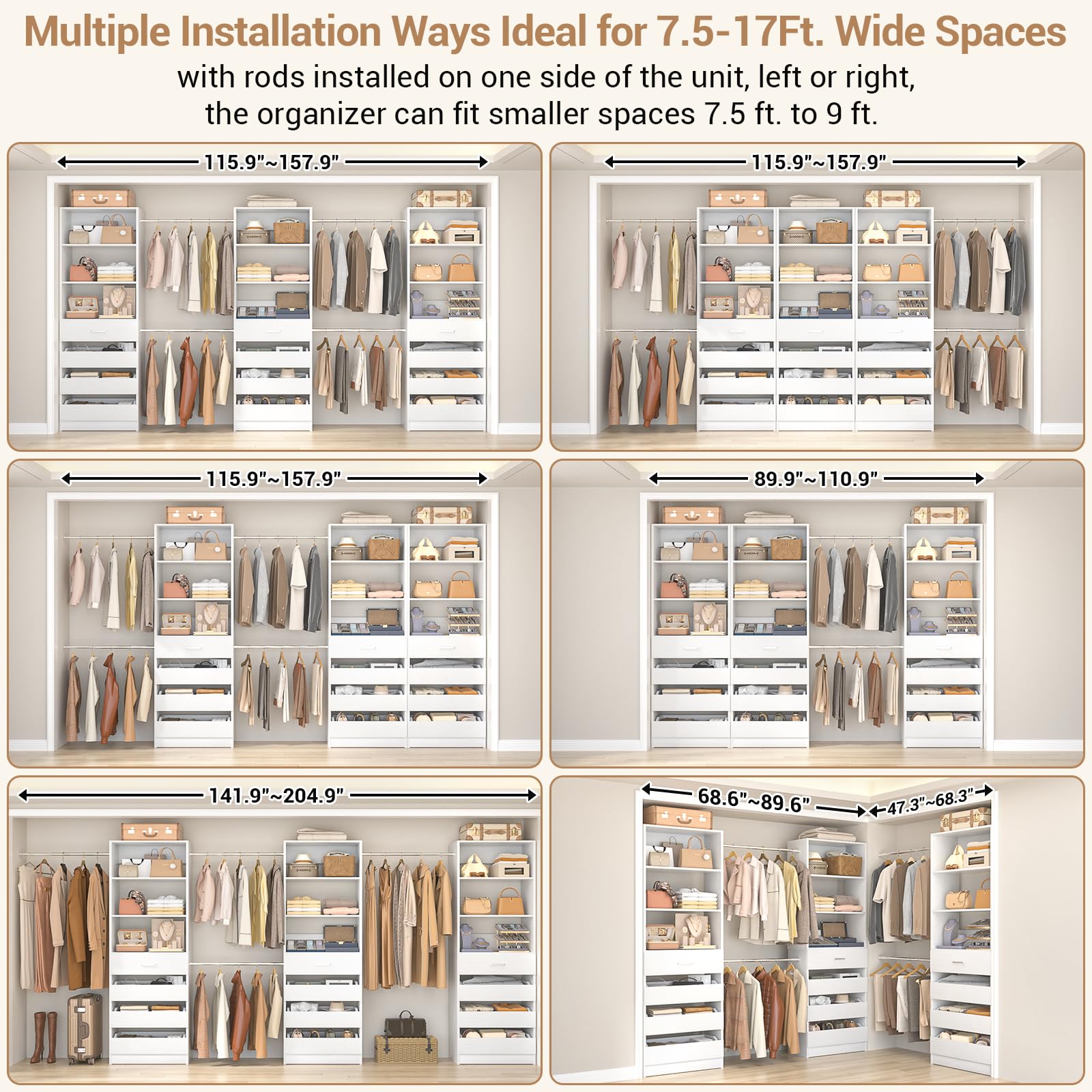 Closet System with 12 Drawers
