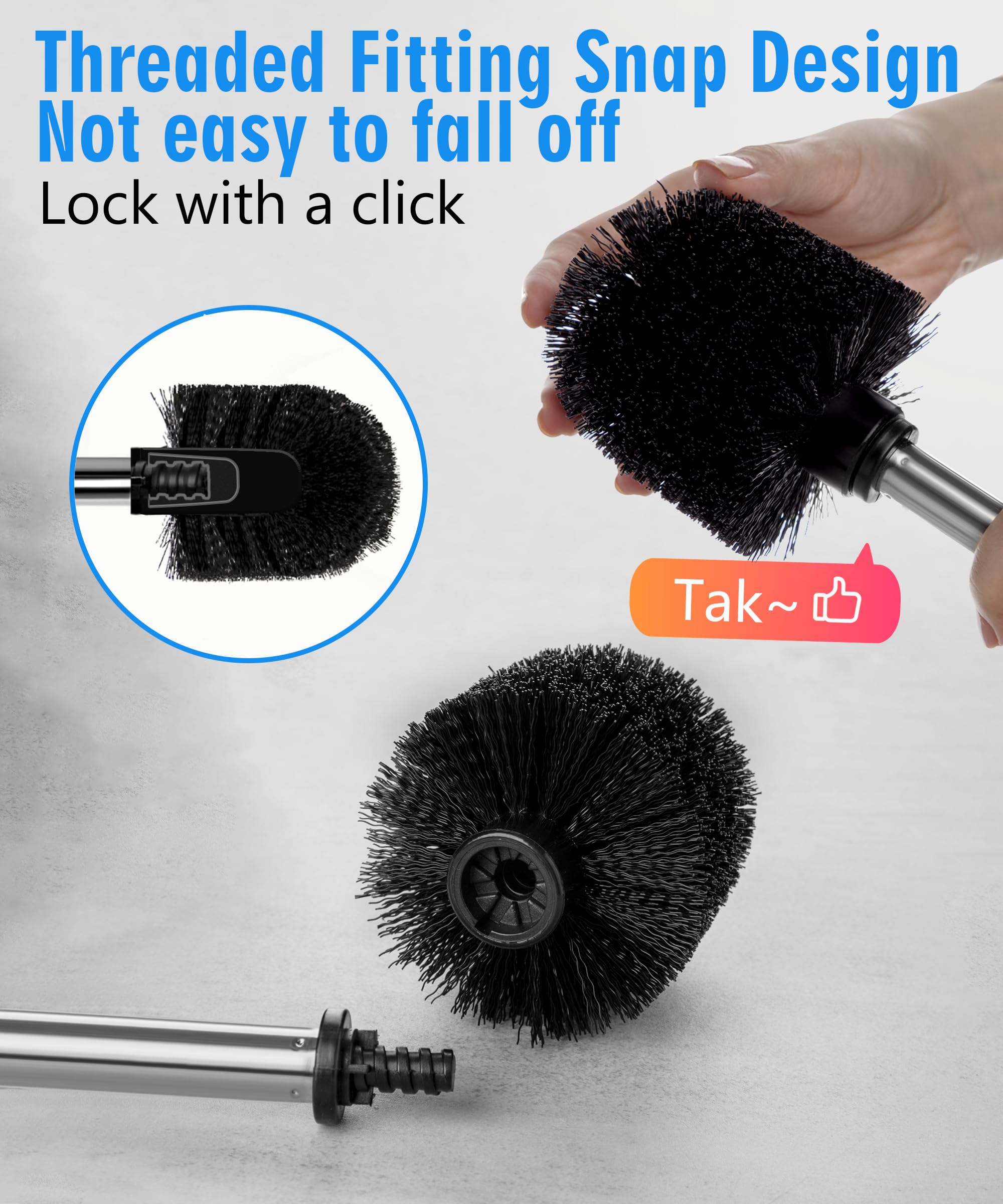 Ceramic Toilet Brush and Holder Set (3 Count)