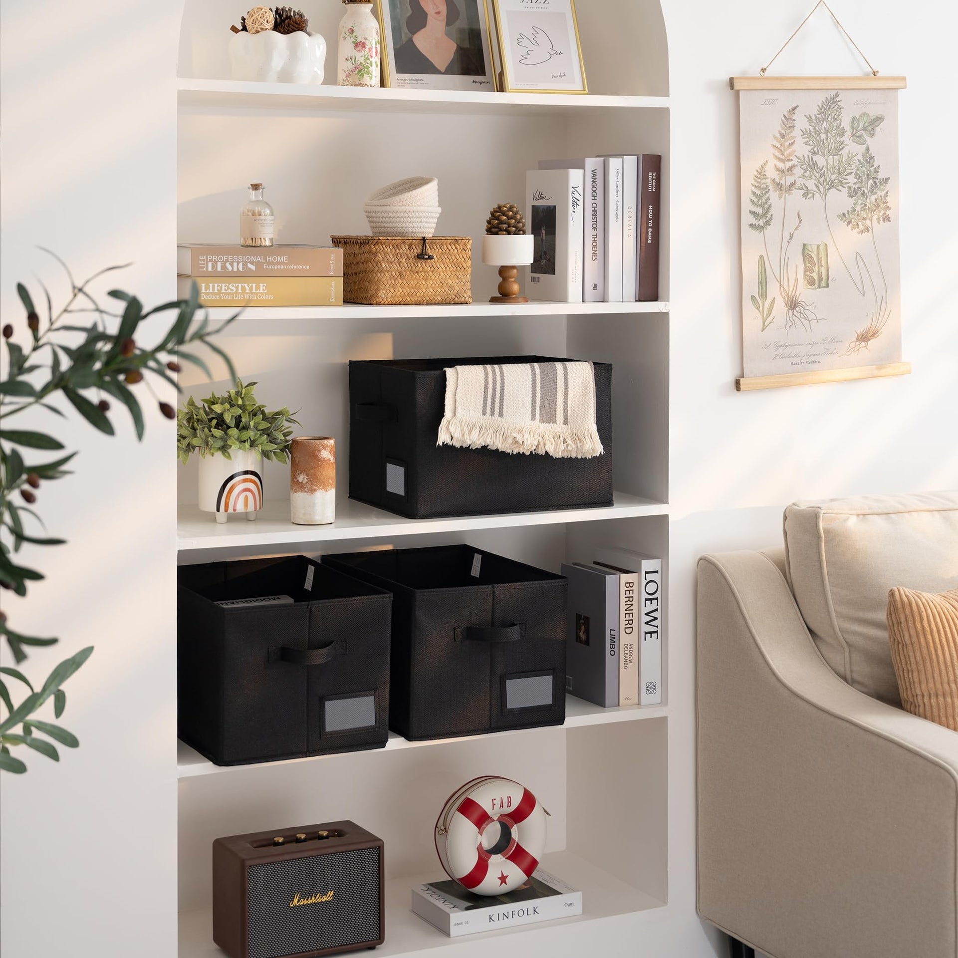 Closet Storage Bins with Label (3 Count)