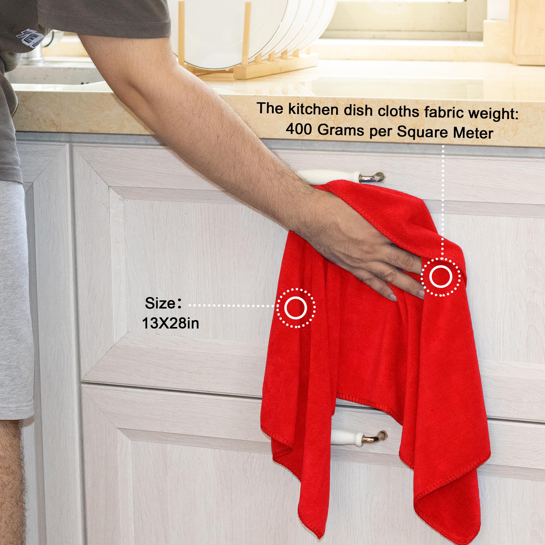 Microfiber Kitchen Dish Towels for Washing Dishes 8 Pack (8 Count)