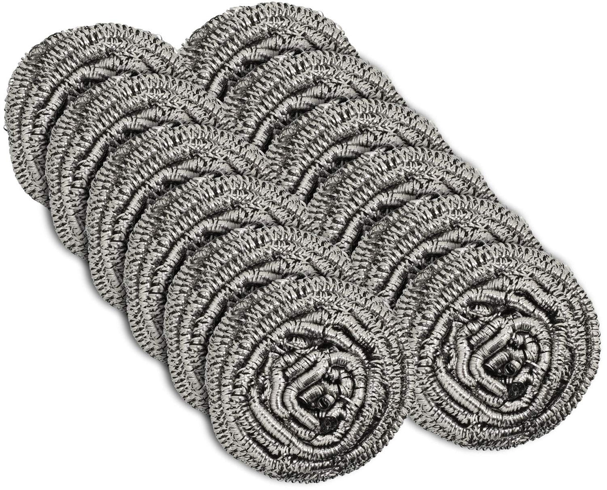 12 Pack Stainless Steel Scourers by Scrub It (12 Count)