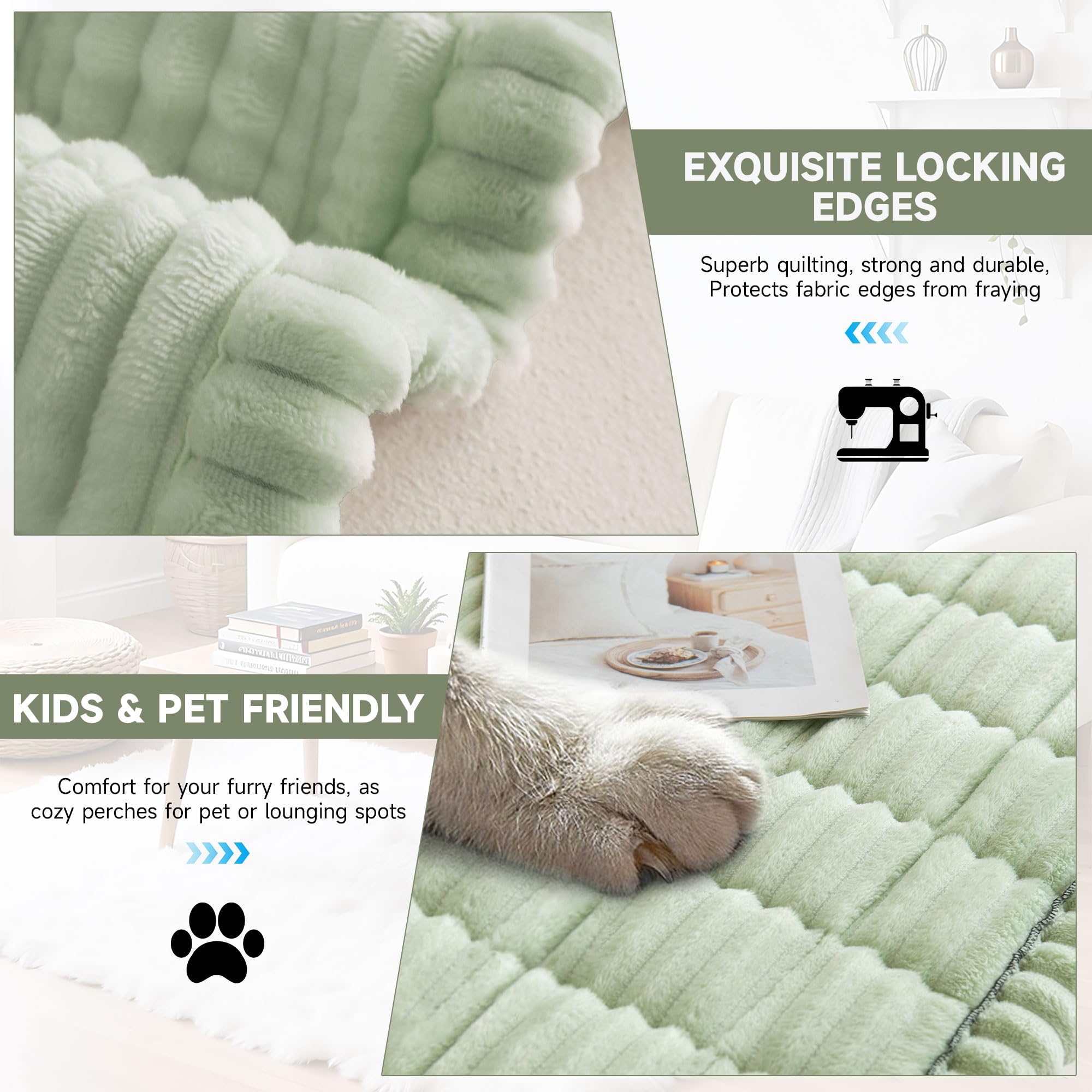 Dog Couch Covers for 3 Cushion Washable Non Slip Plush Pet Friendly Bed Mat Sofa Cover for Dogs