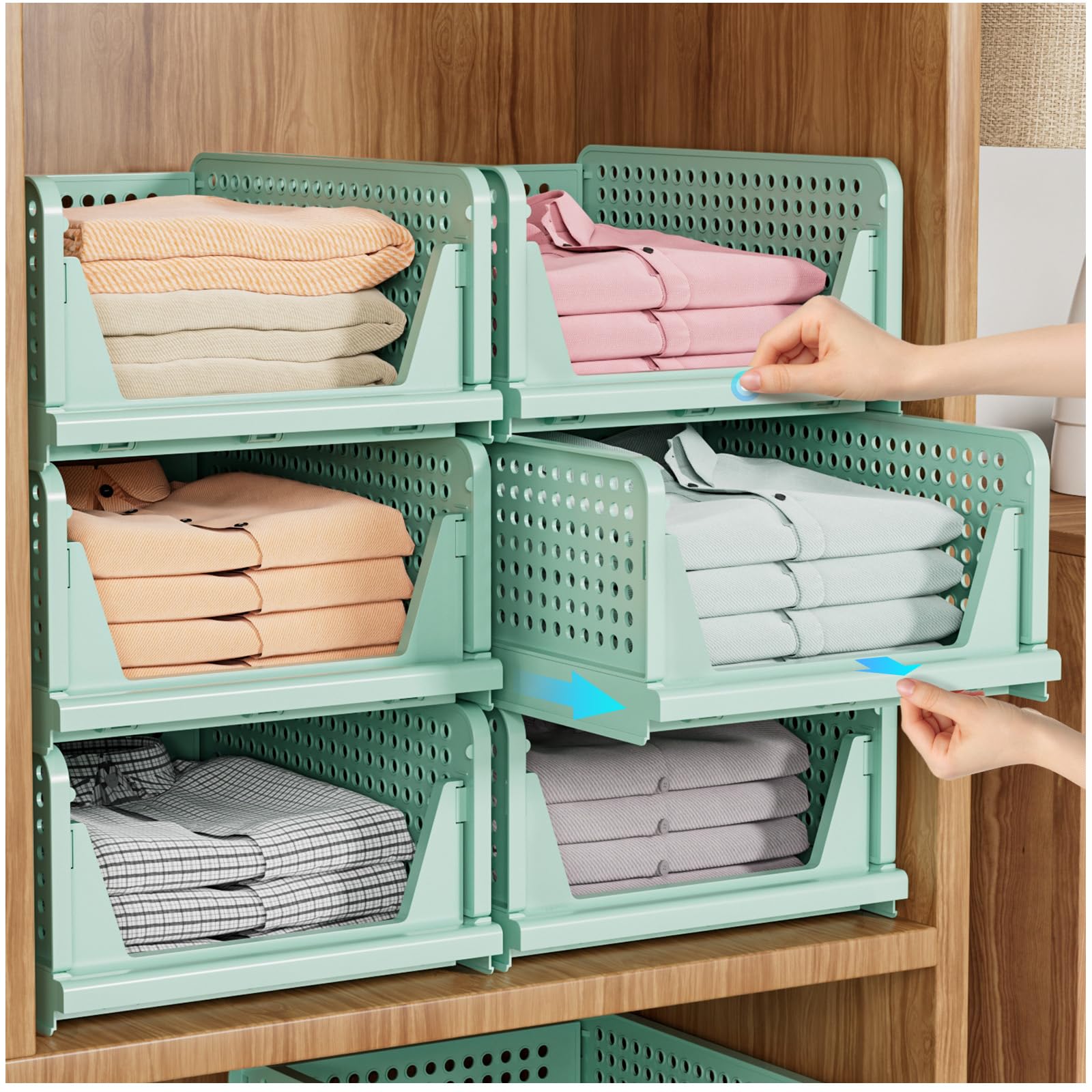 5 Pack Stackable Closet Organizer Box (5 Count)