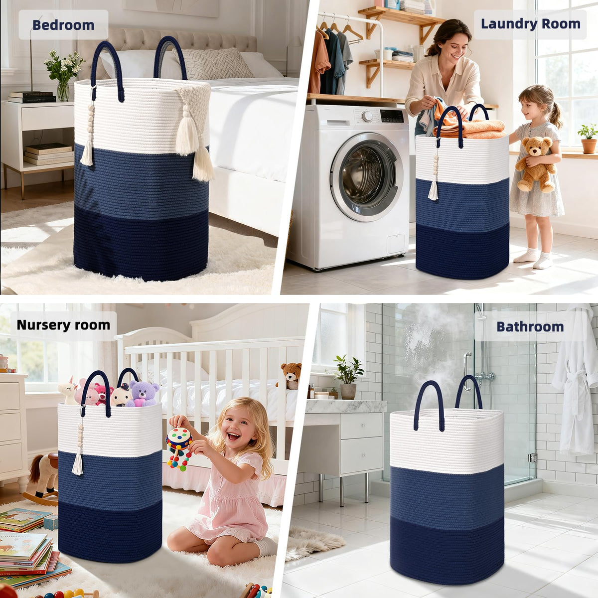 Woven Laundry Basket for Clothes (33.814 Fl Oz)