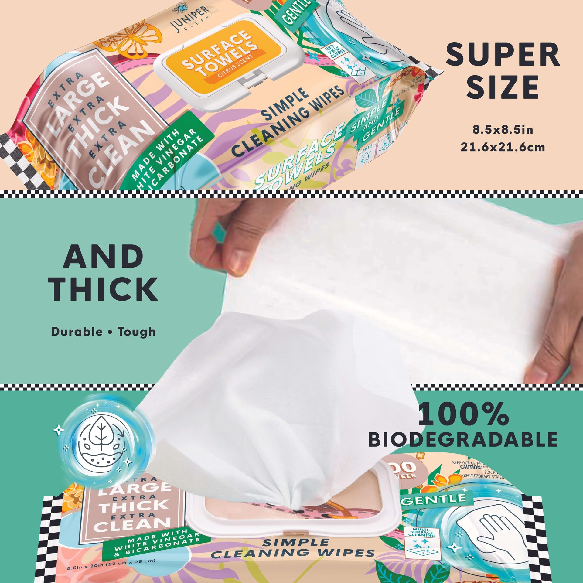 Single Surface Cleaning Wipes Bleach Free (100 Count)