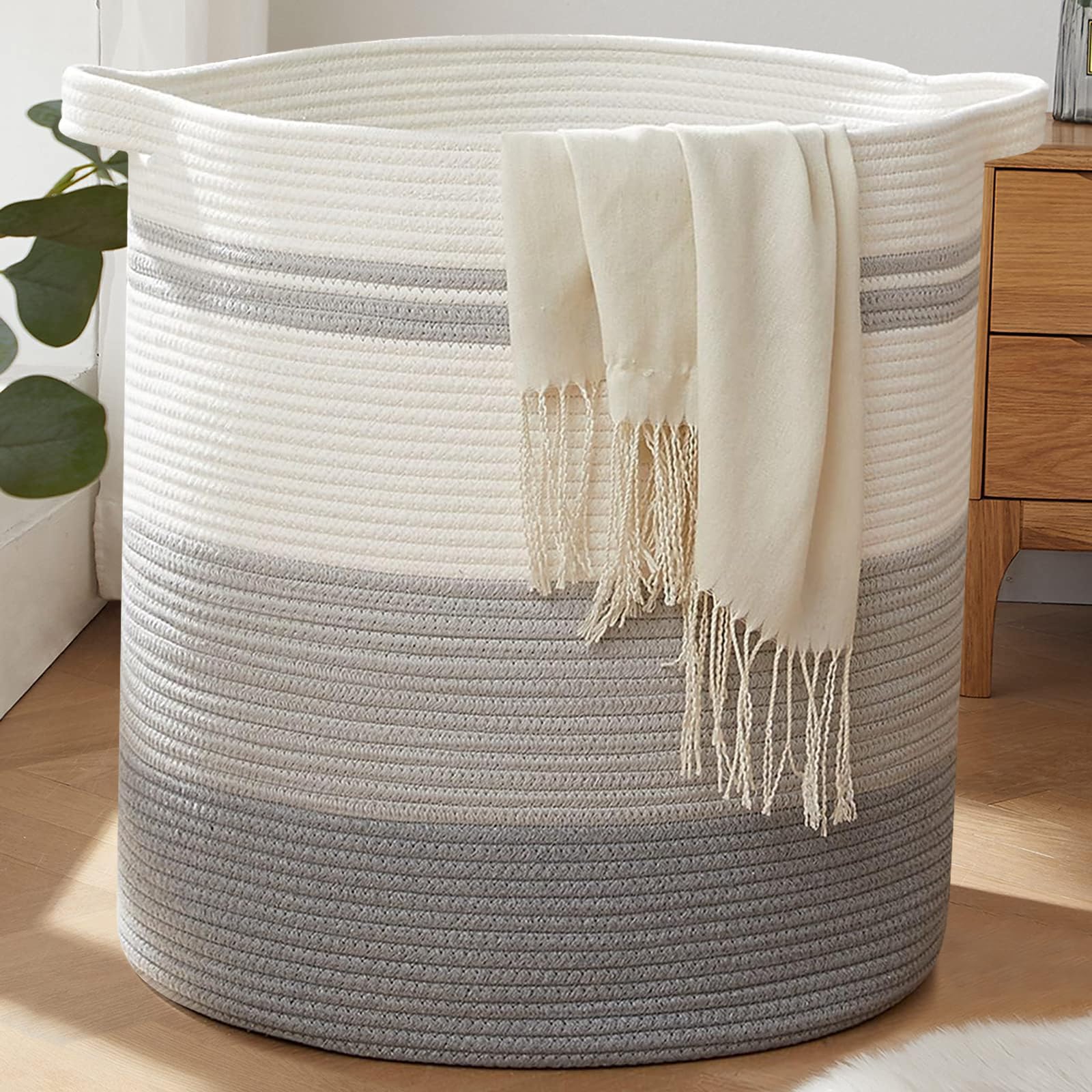 120L Laundry Basket Laundry Hamper Nursery Hamper Gradient Gray