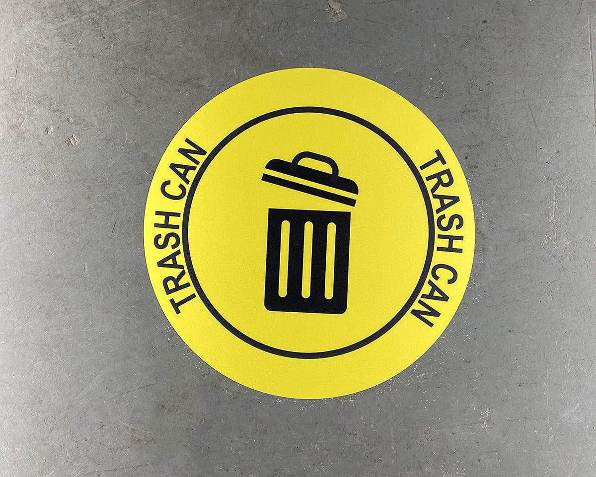 Trash Can" Durable Laminated Vinyl Floor Sign