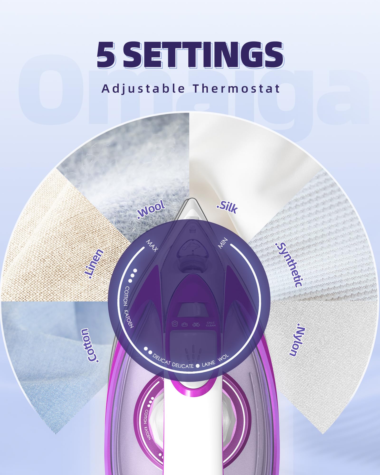 1750W Steam Iron for Clothes